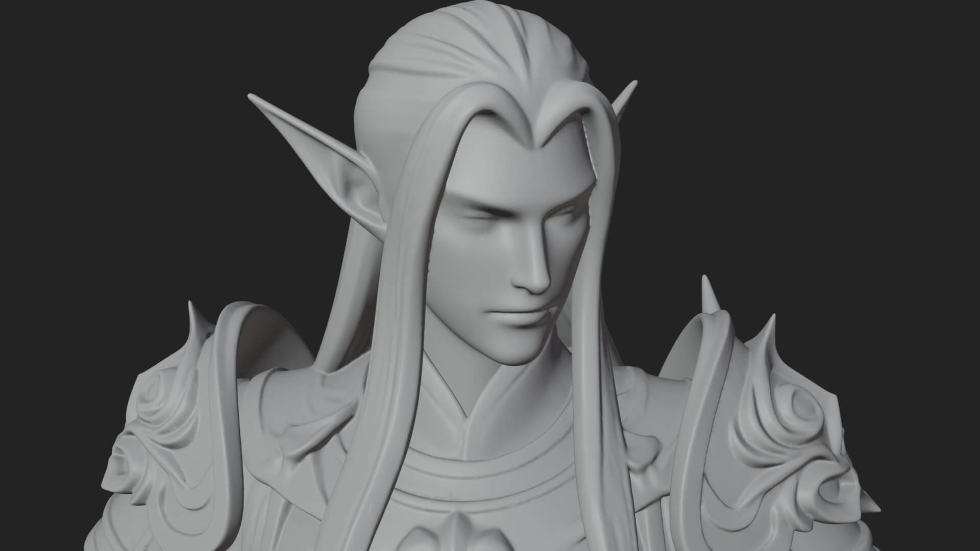 Elven Lord Statue Design 4 3D Print Model 3D Model