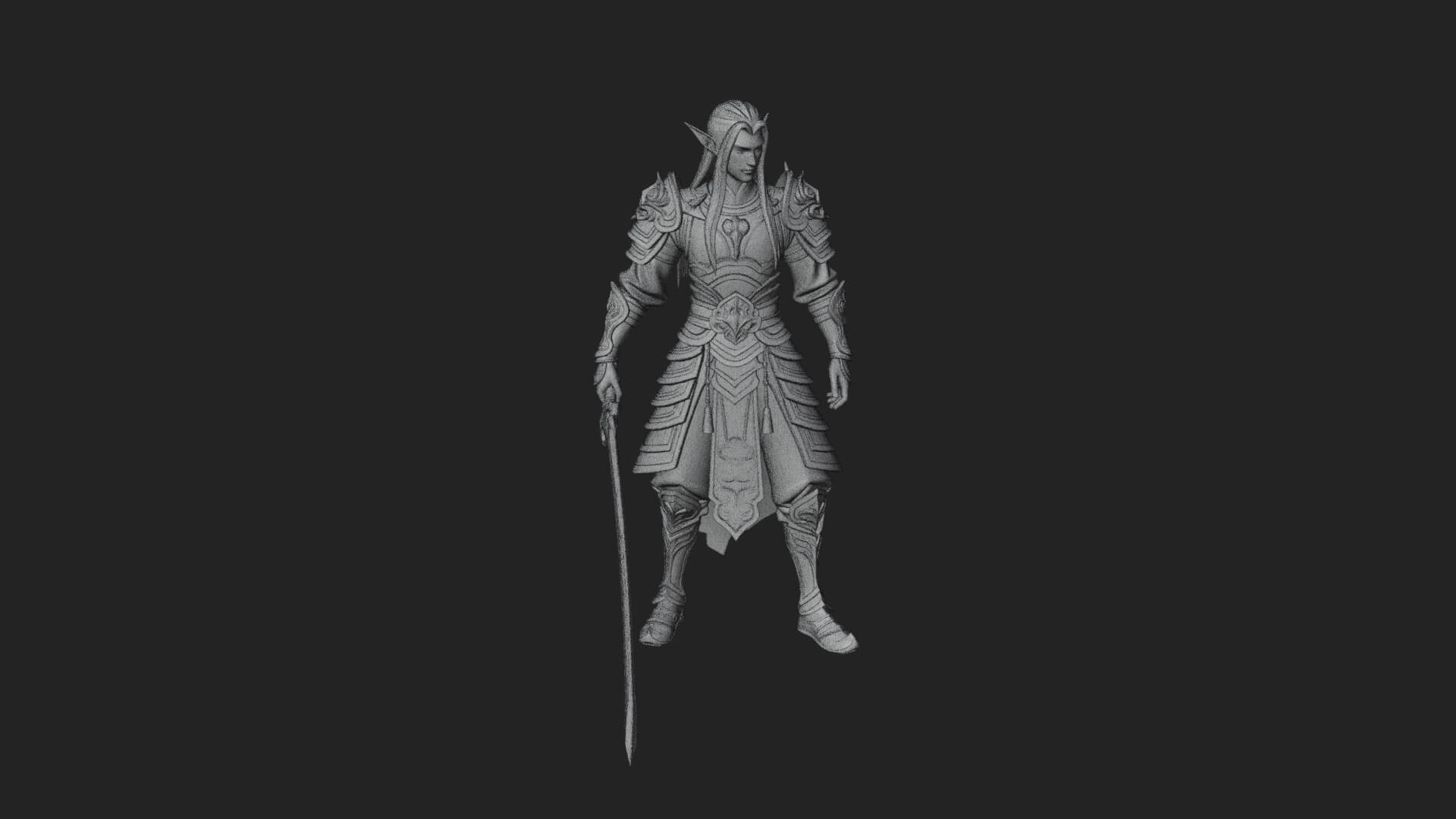 Elven Lord Statue Design 4 3D Print Model 3D Model