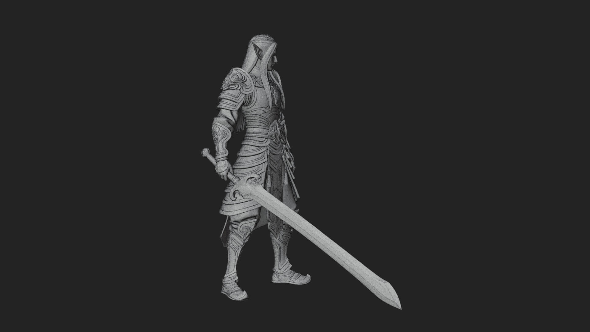 Elven Lord Statue Design 4 3D Print Model 3D Model