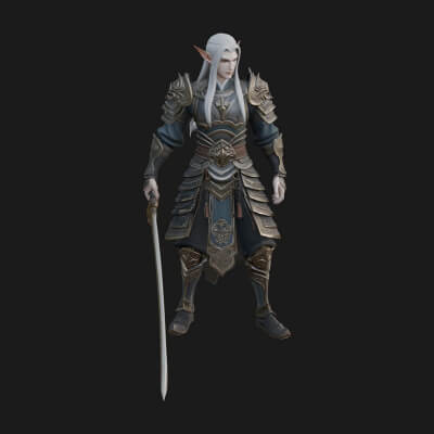 Elven Lord Statue Design 4 3D Print Model