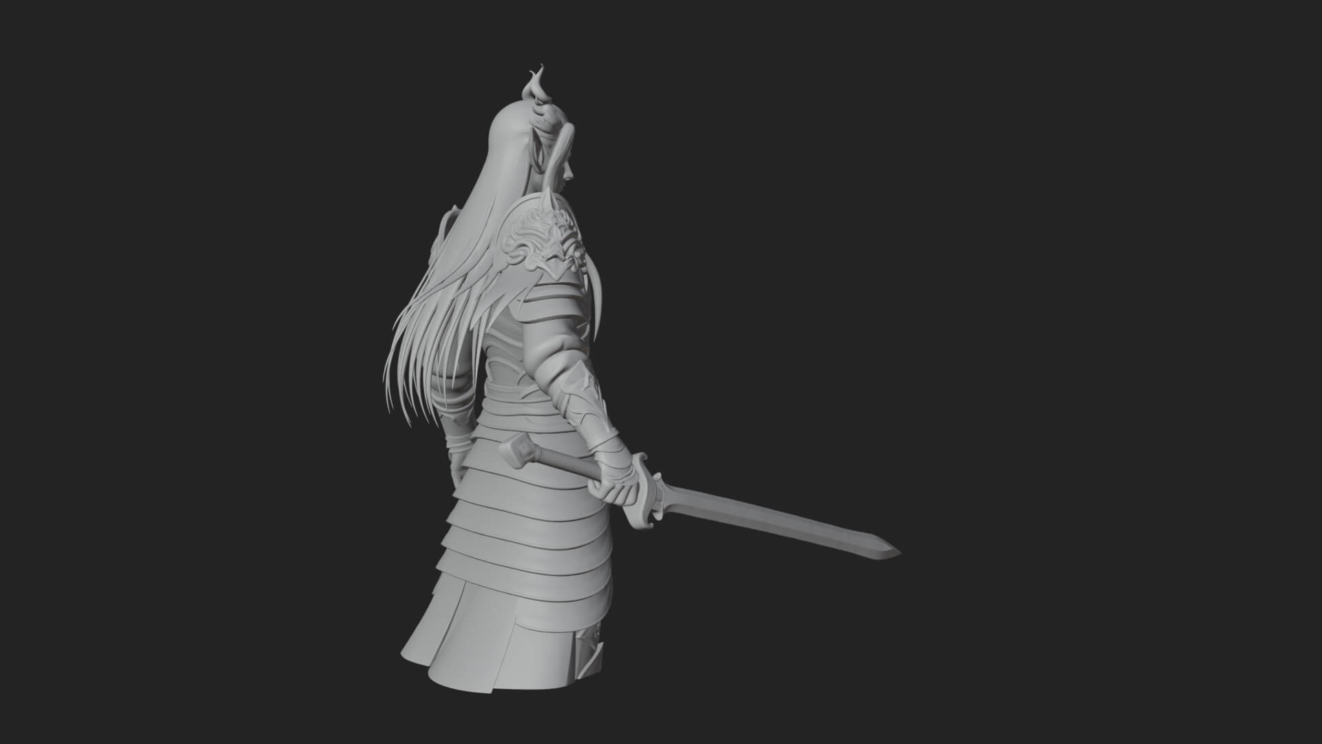Elven Lord Statue Design 5 3D Print Model 3D Model