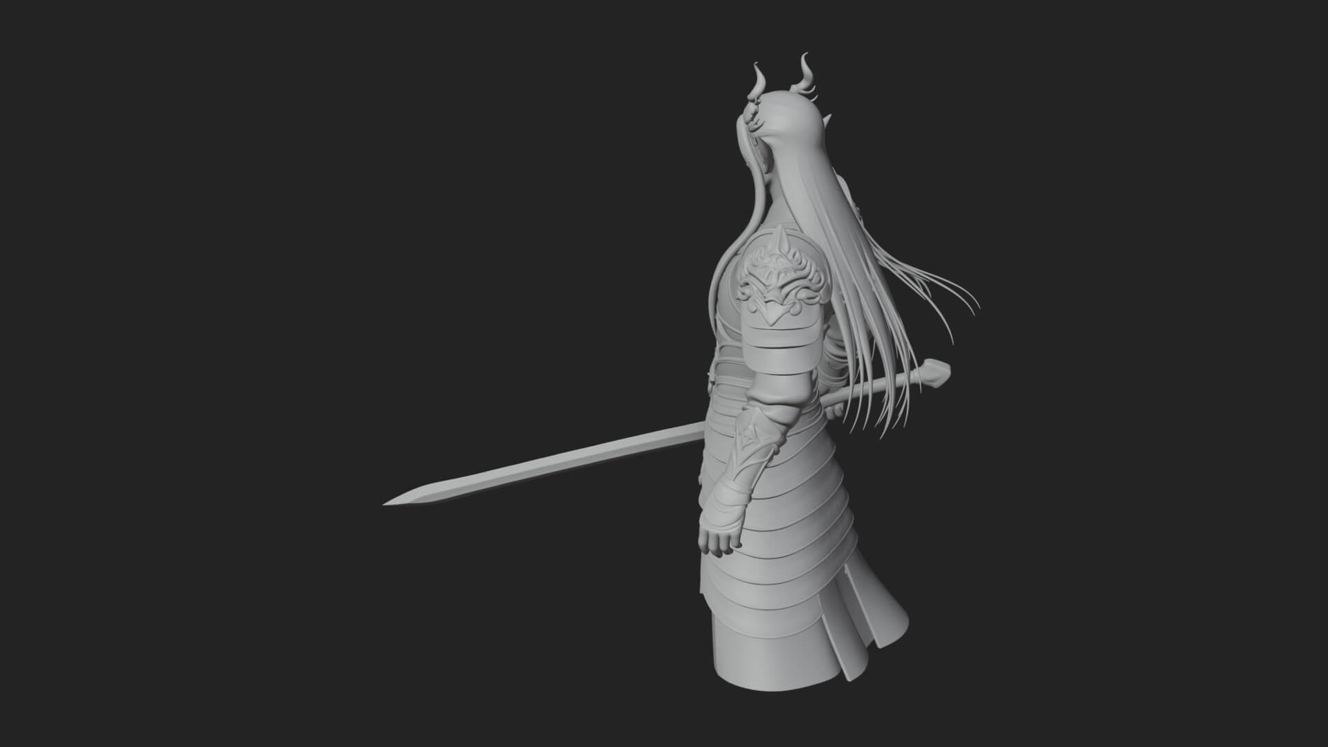 Elven Lord Statue Design 5 3D Print Model 3D Model