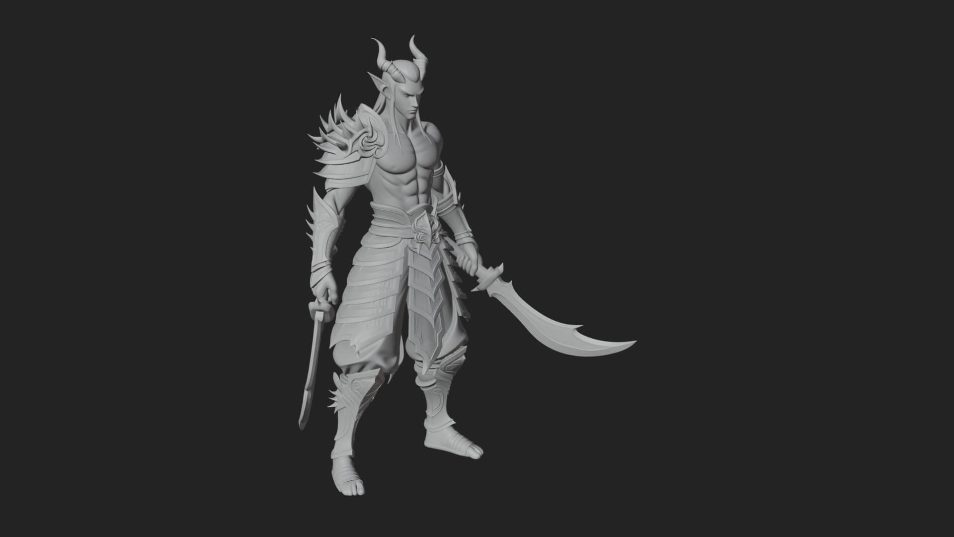 Elven Lord Statue Design 6 3D Print Model 3D Model
