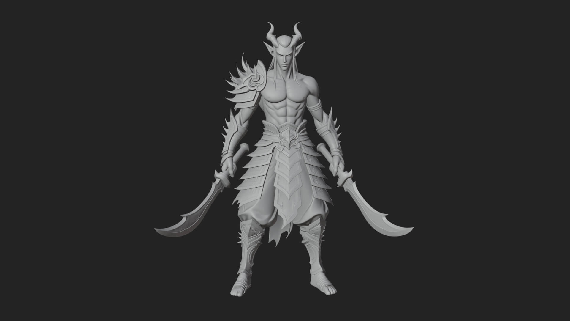 Elven Lord Statue Design 6 3D Print Model 3D Model