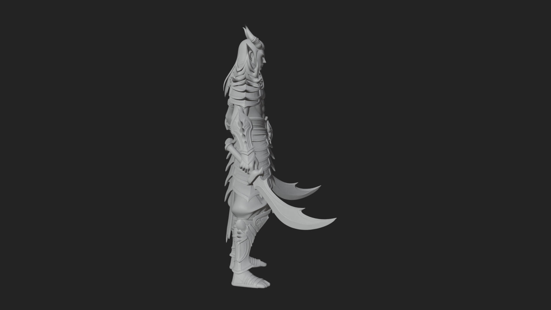 Elven Lord Statue Design 6 3D Print Model 3D Model