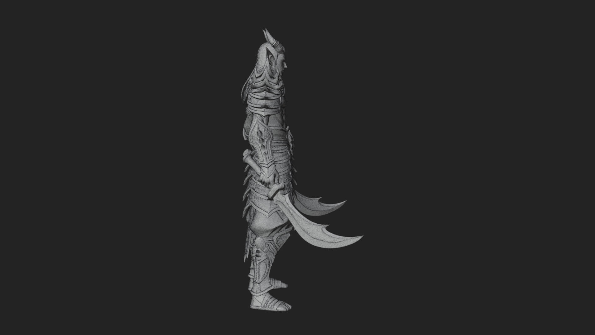 Elven Lord Statue Design 6 3D Print Model 3D Model