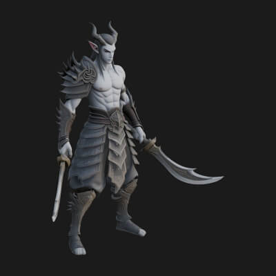 Elven Lord Statue Design 6 3D Print Model