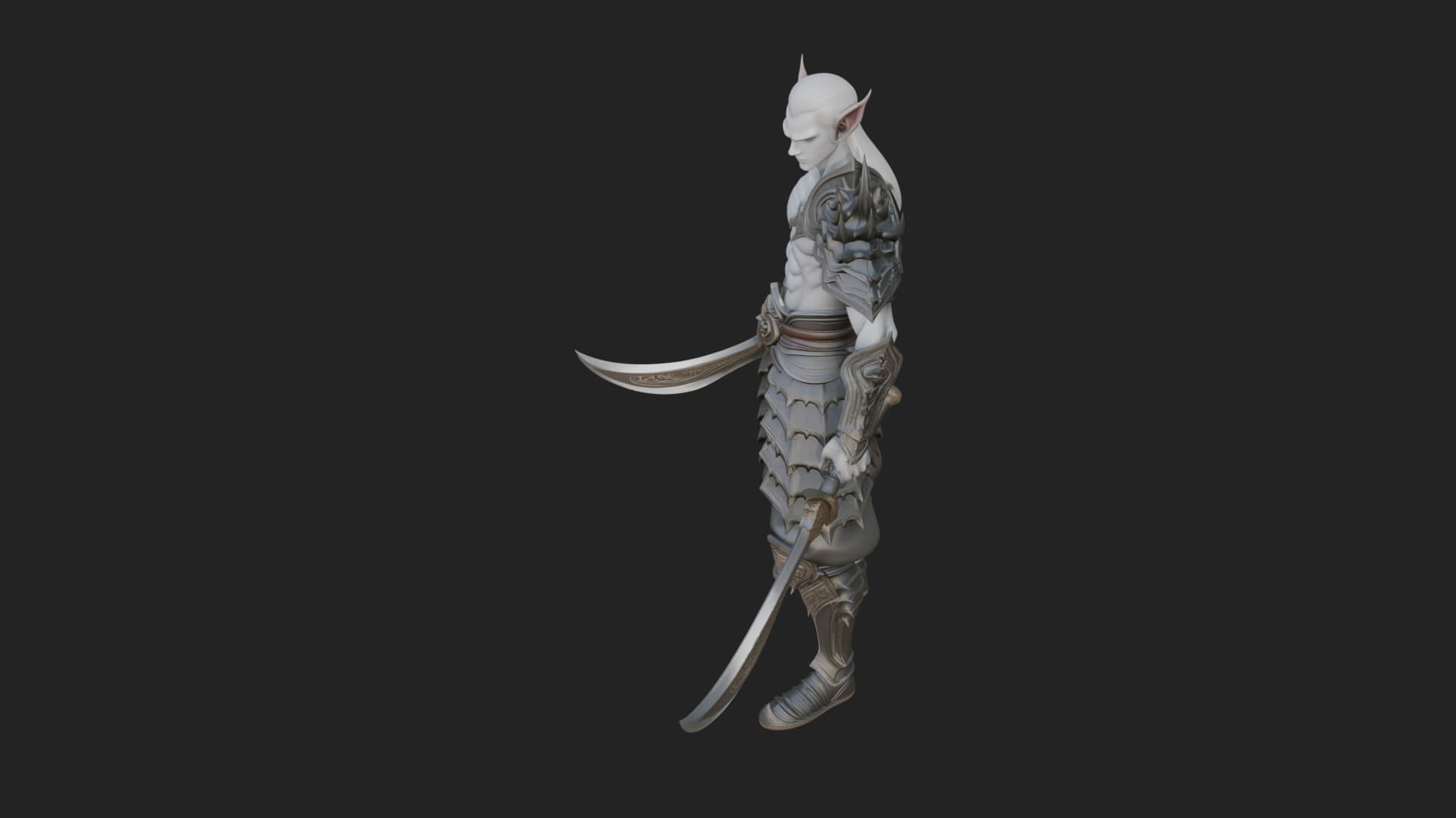 Elven Lord Statue Design 7 3D Print Model 3D Model