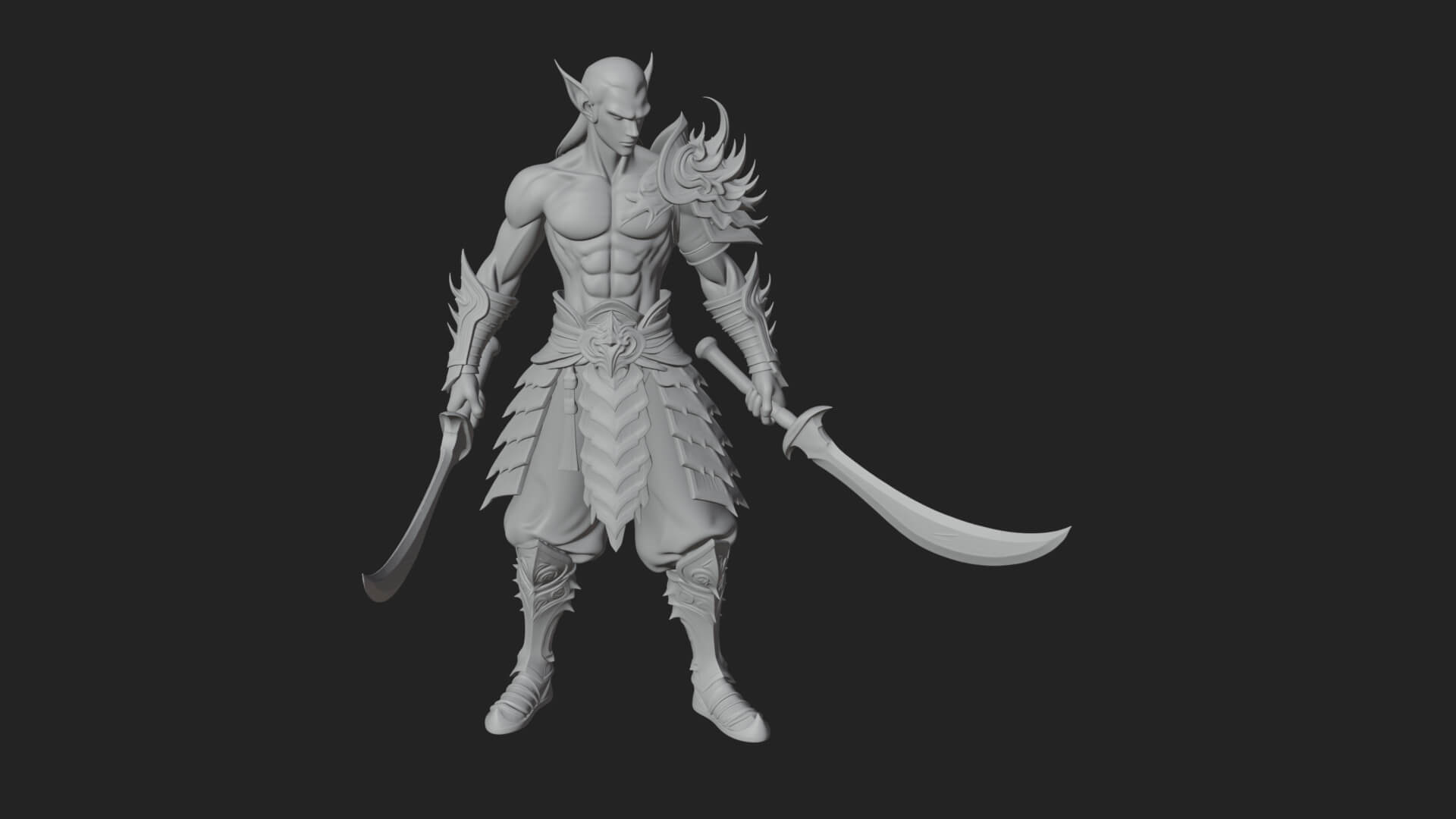 Elven Lord Statue Design 7 3D Print Model 3D Model