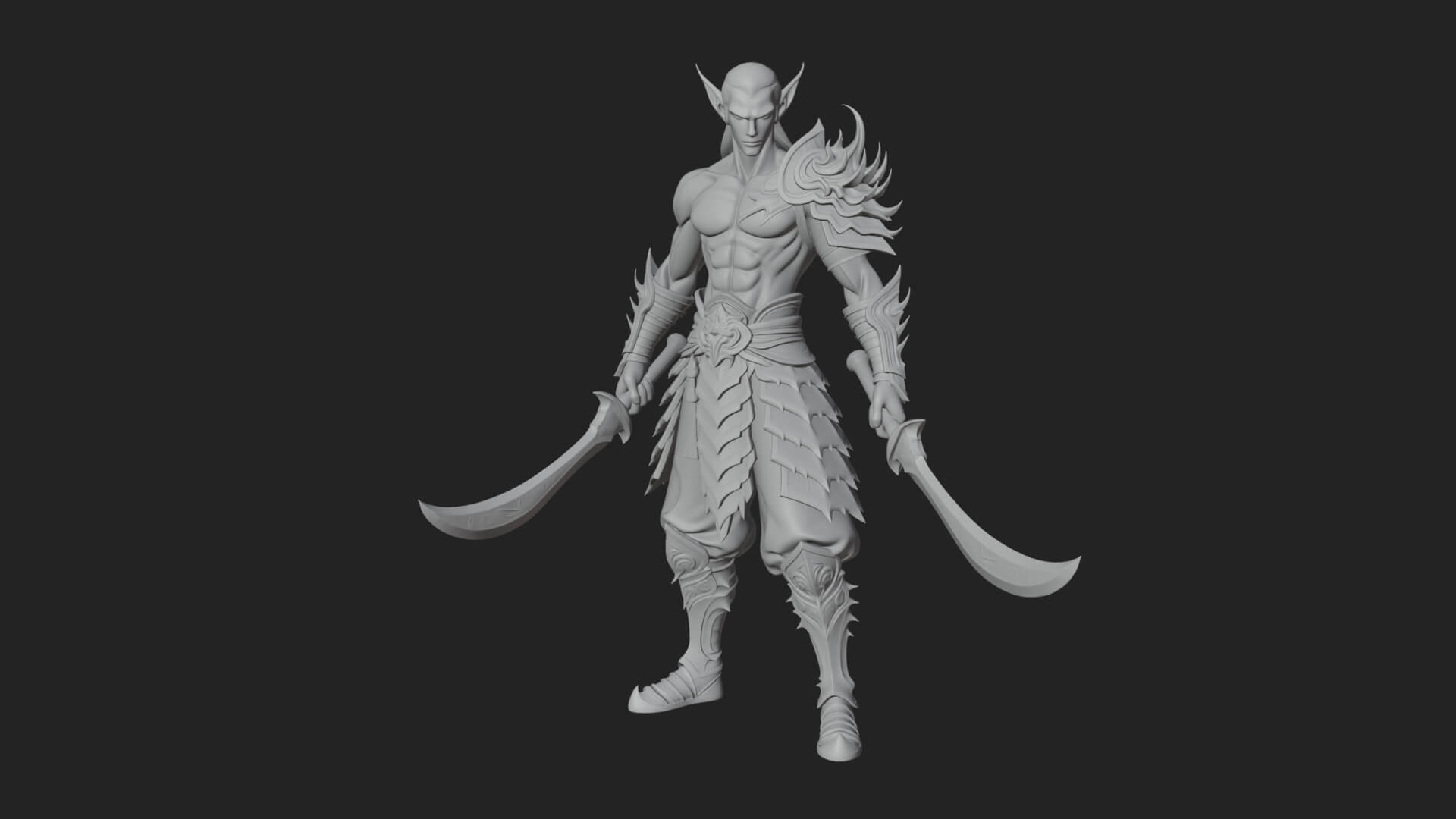 Elven Lord Statue Design 7 3D Print Model 3D Model