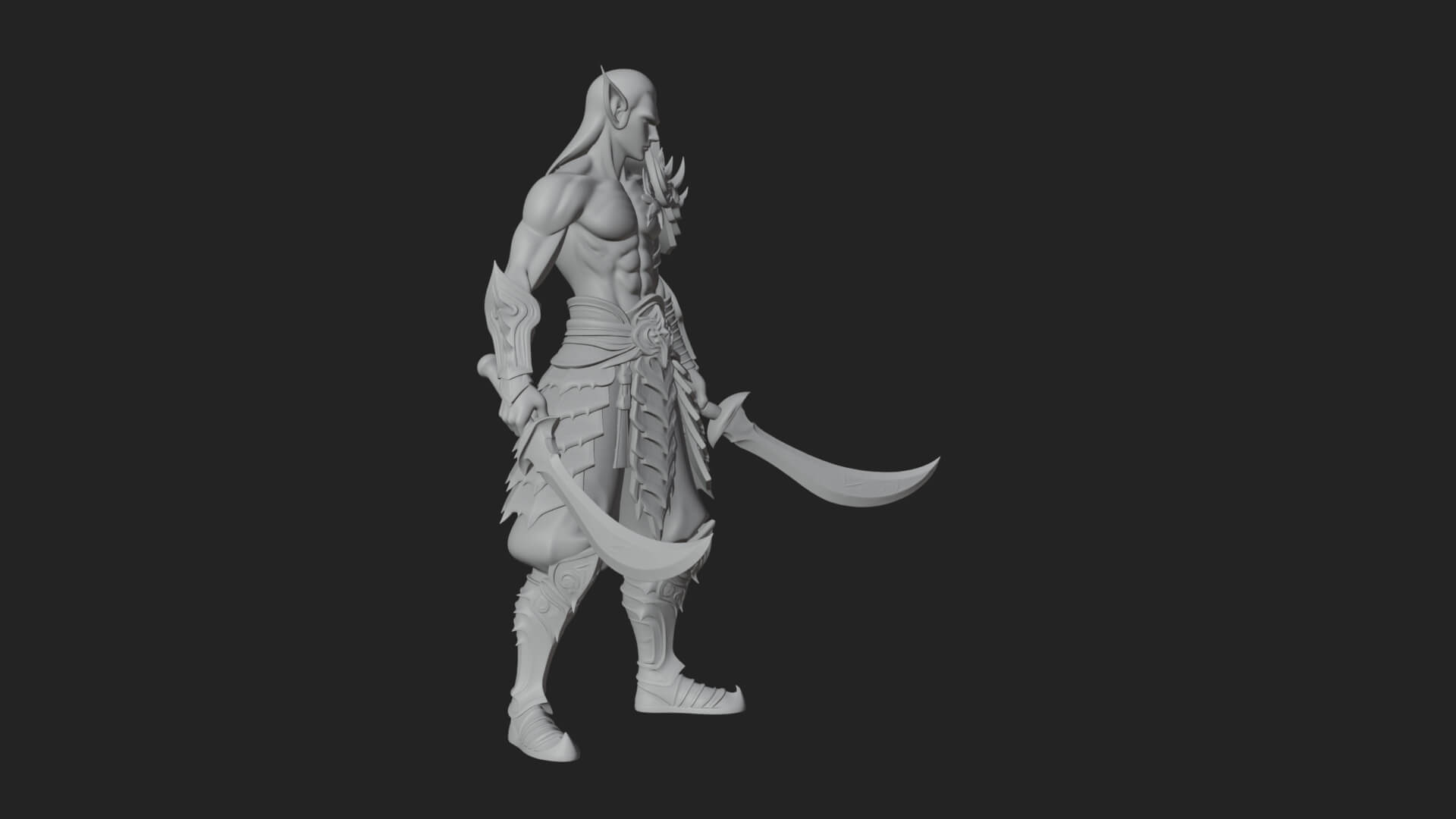 Elven Lord Statue Design 7 3D Print Model 3D Model