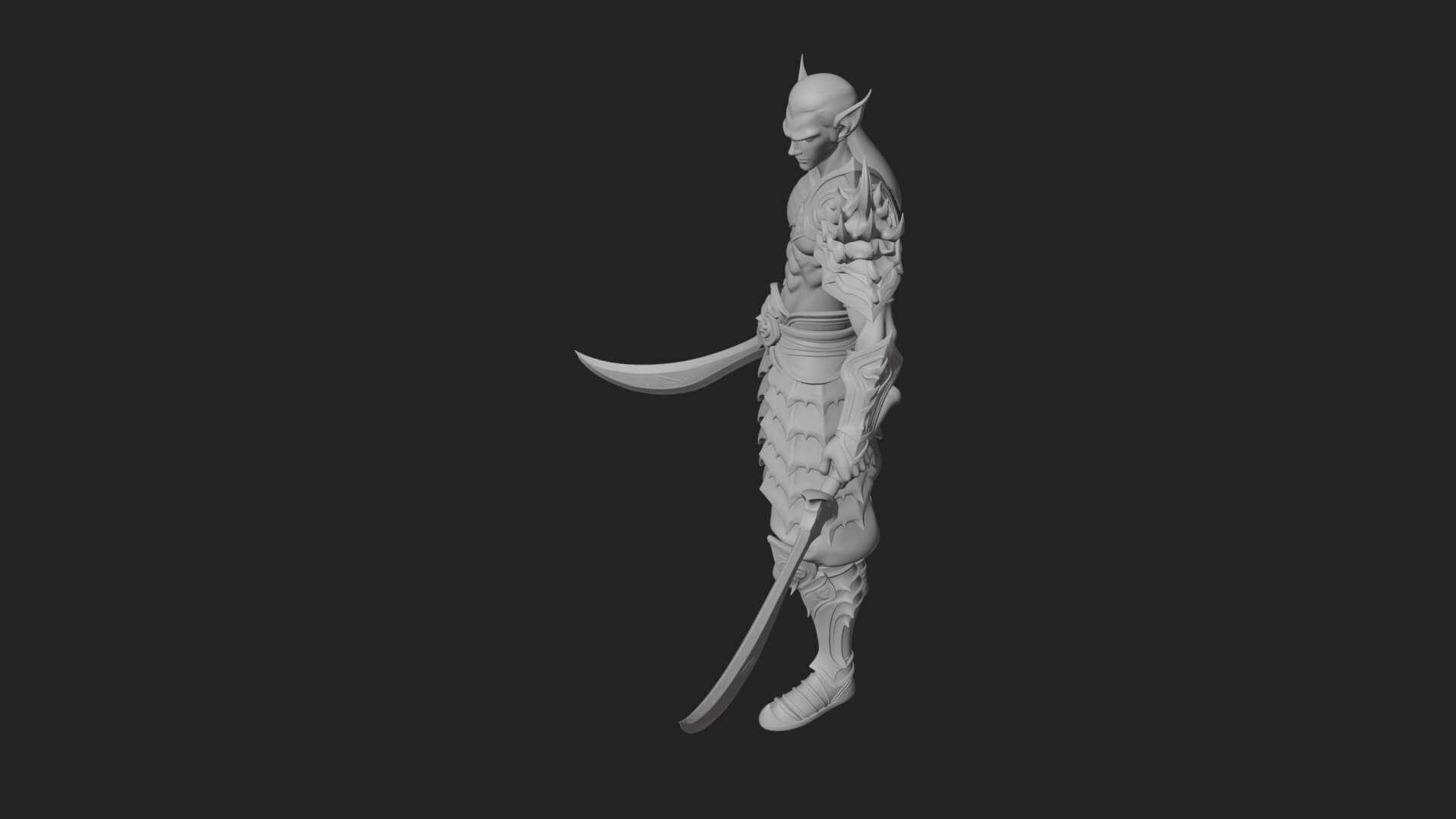 Elven Lord Statue Design 7 3D Print Model 3D Model