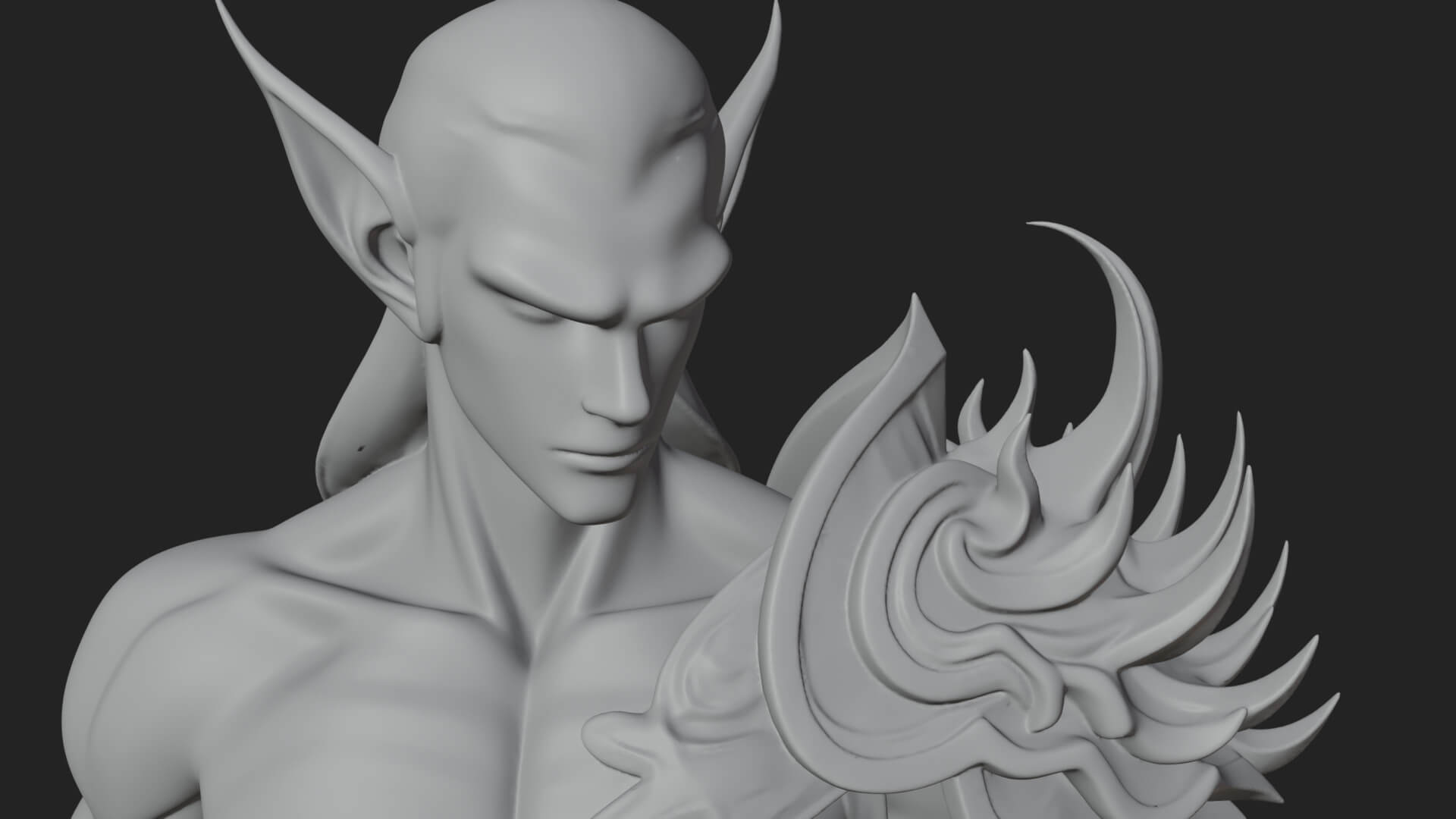 Elven Lord Statue Design 7 3D Print Model 3D Model