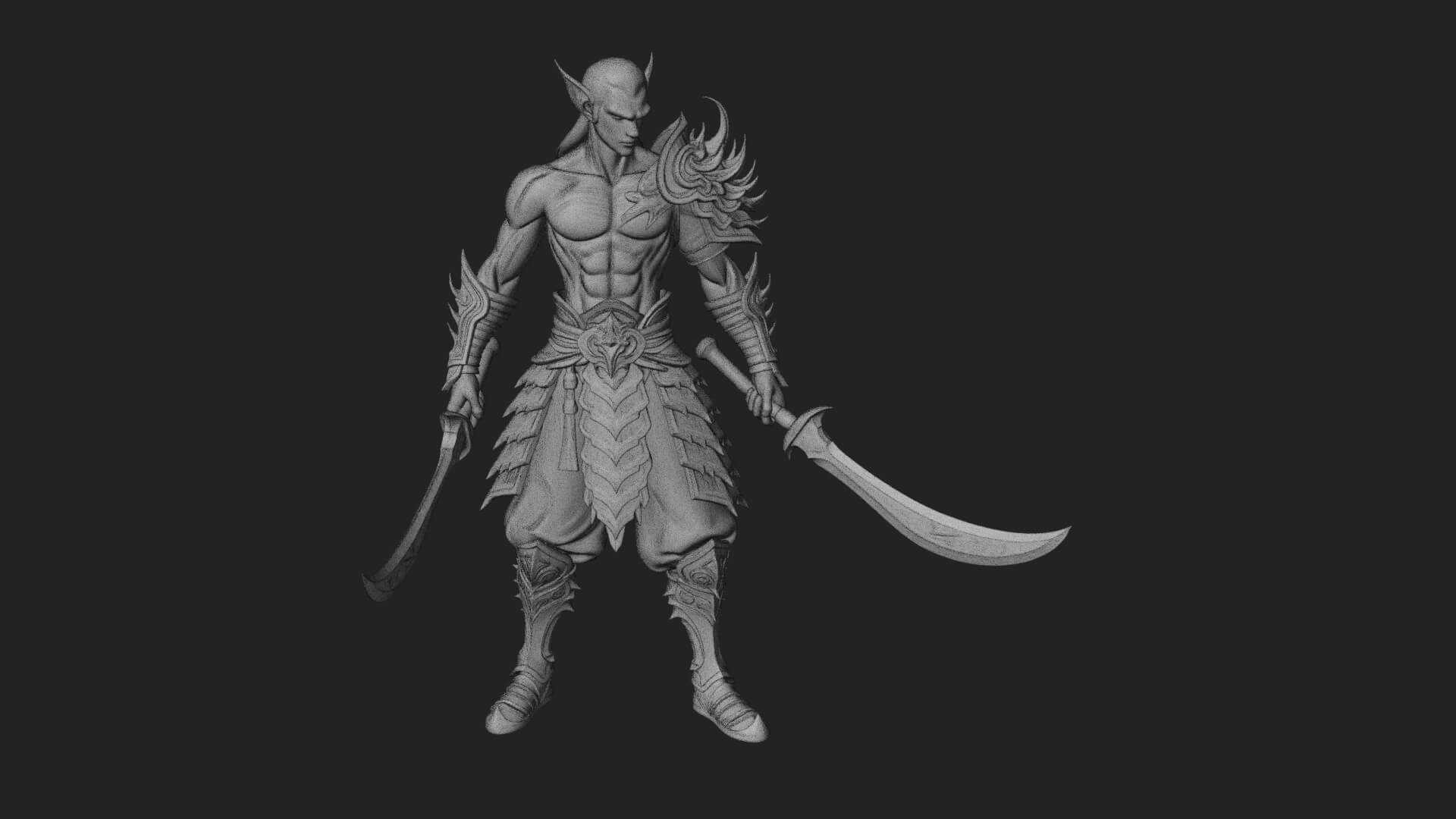 Elven Lord Statue Design 7 3D Print Model 3D Model