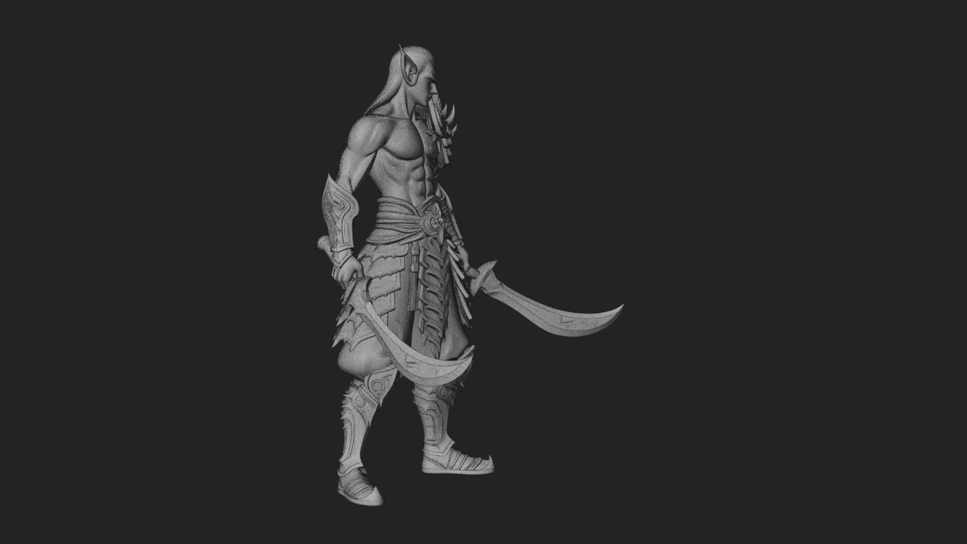 Elven Lord Statue Design 7 3D Print Model 3D Model