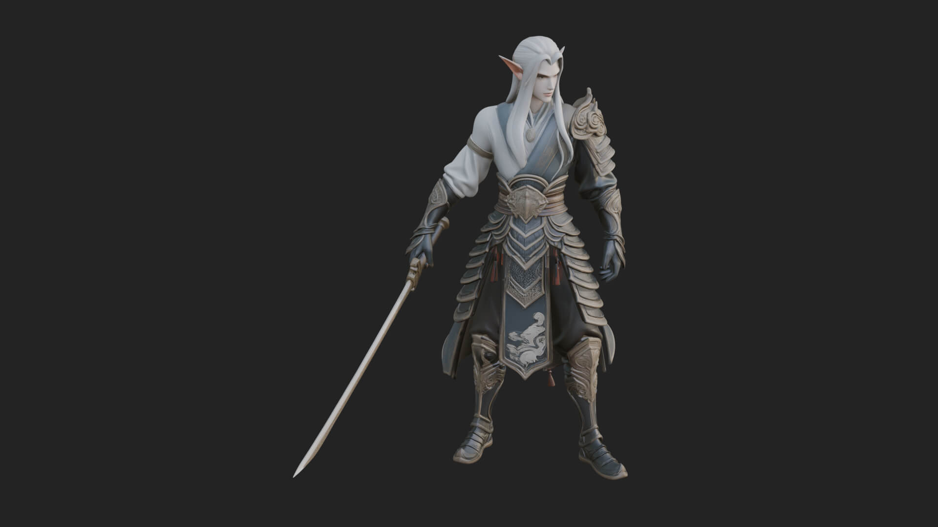 Elven Lord Statue Design 8 3D Print Model 3D Model