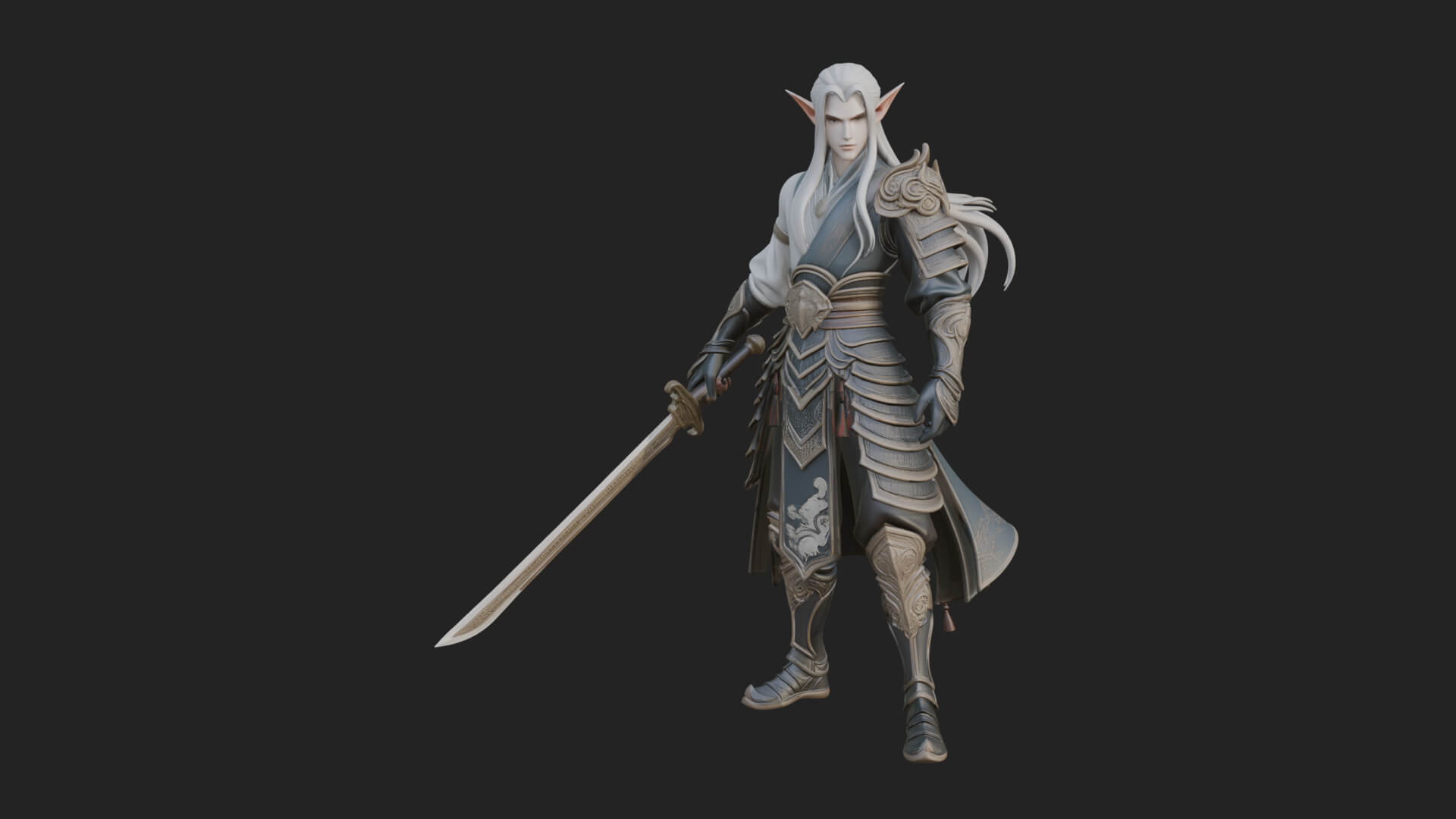 Elven Lord Statue Design 8 3D Print Model 3D Model