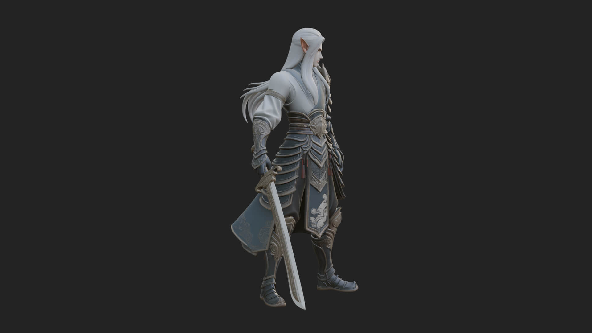 Elven Lord Statue Design 8 3D Print Model 3D Model
