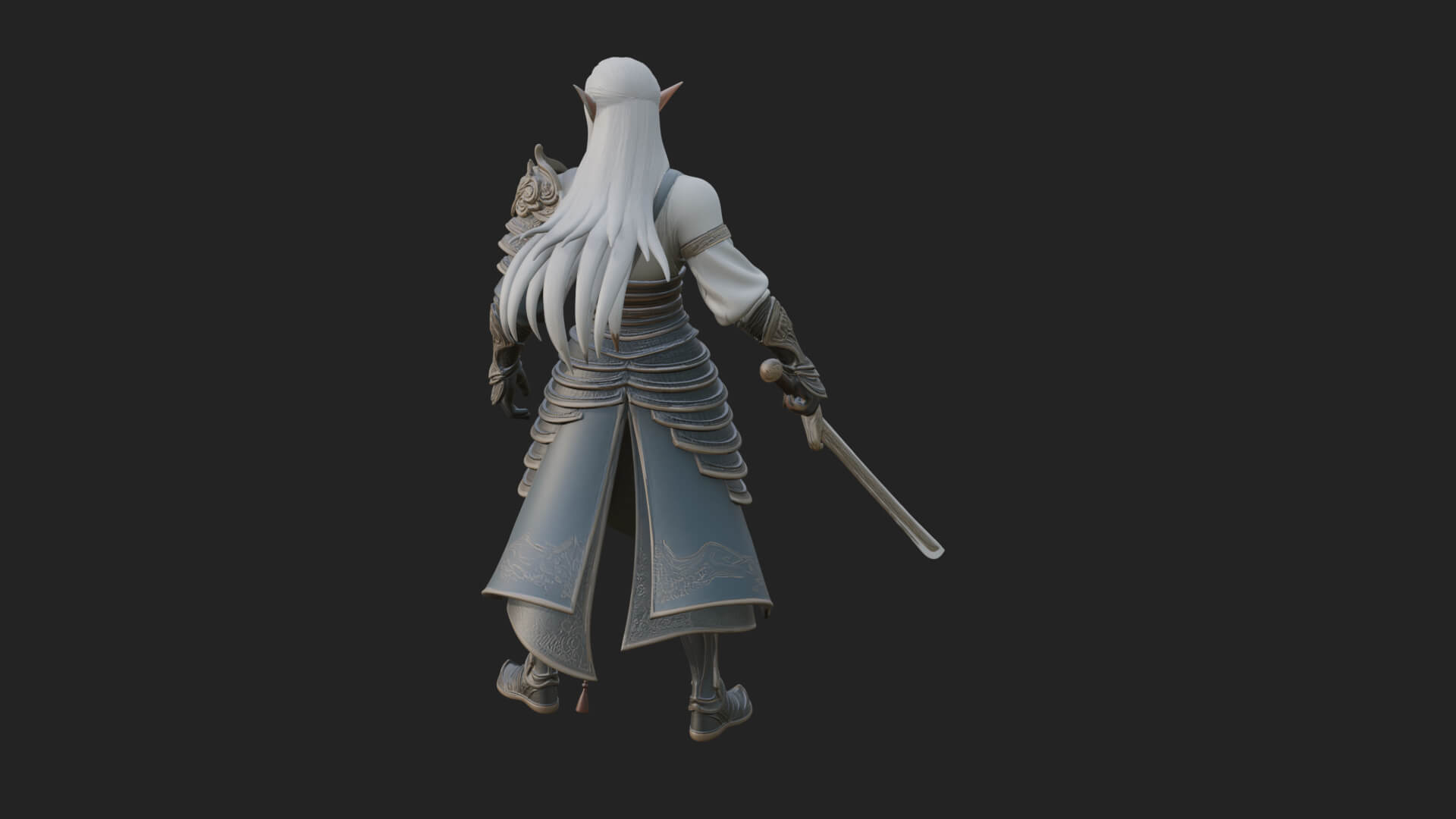 Elven Lord Statue Design 8 3D Print Model 3D Model
