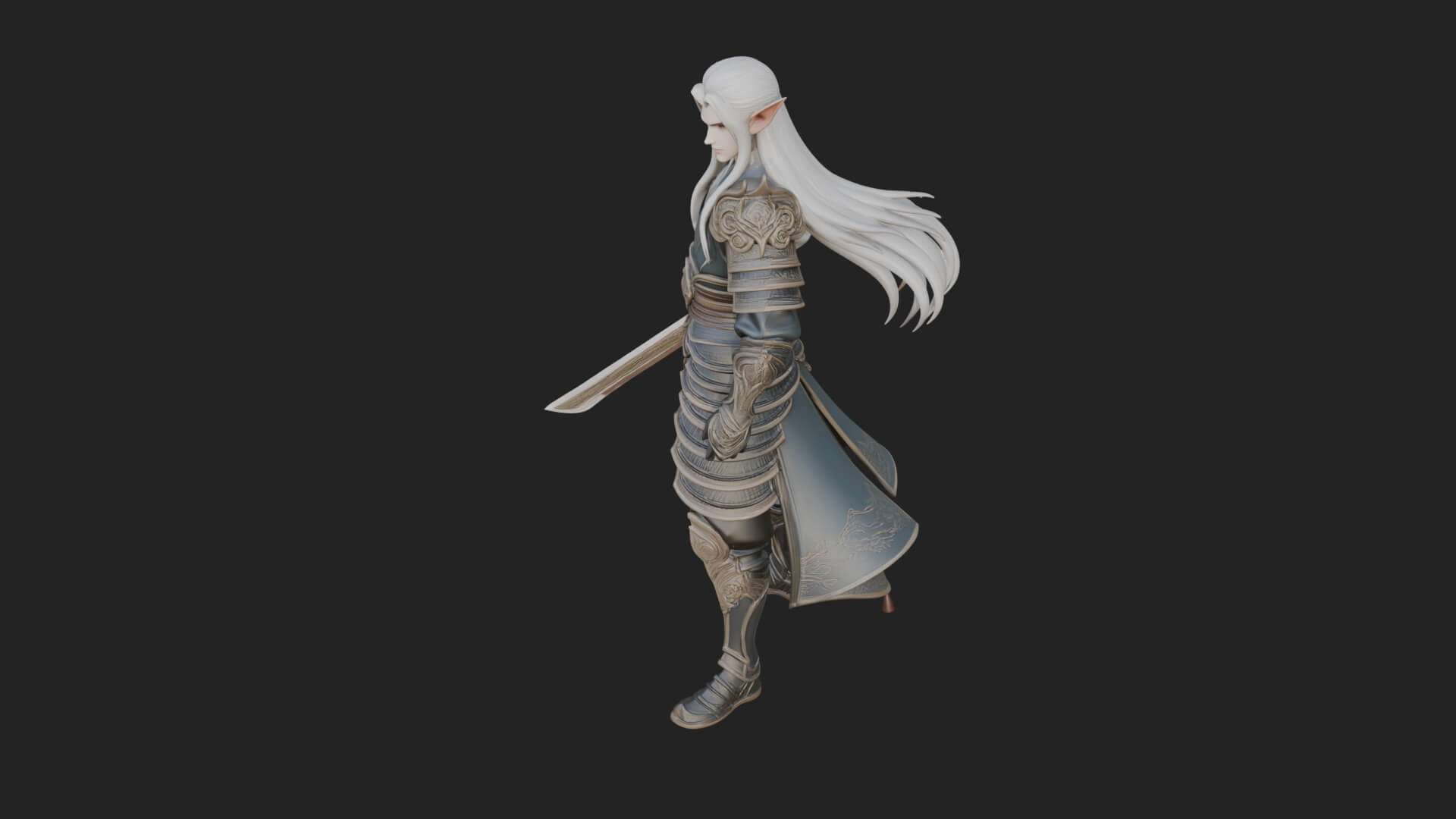 Elven Lord Statue Design 8 3D Print Model 3D Model