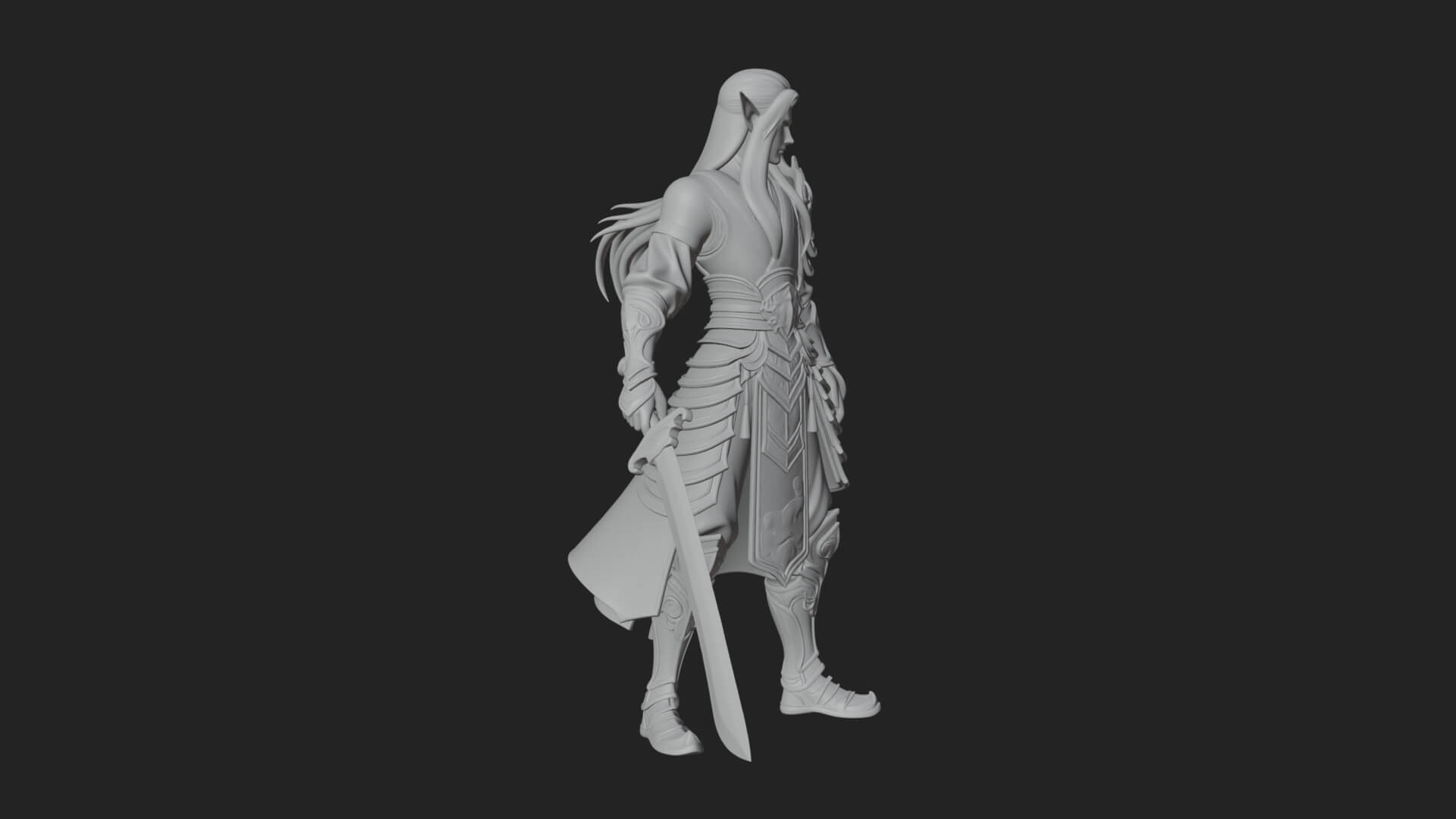Elven Lord Statue Design 8 3D Print Model 3D Model