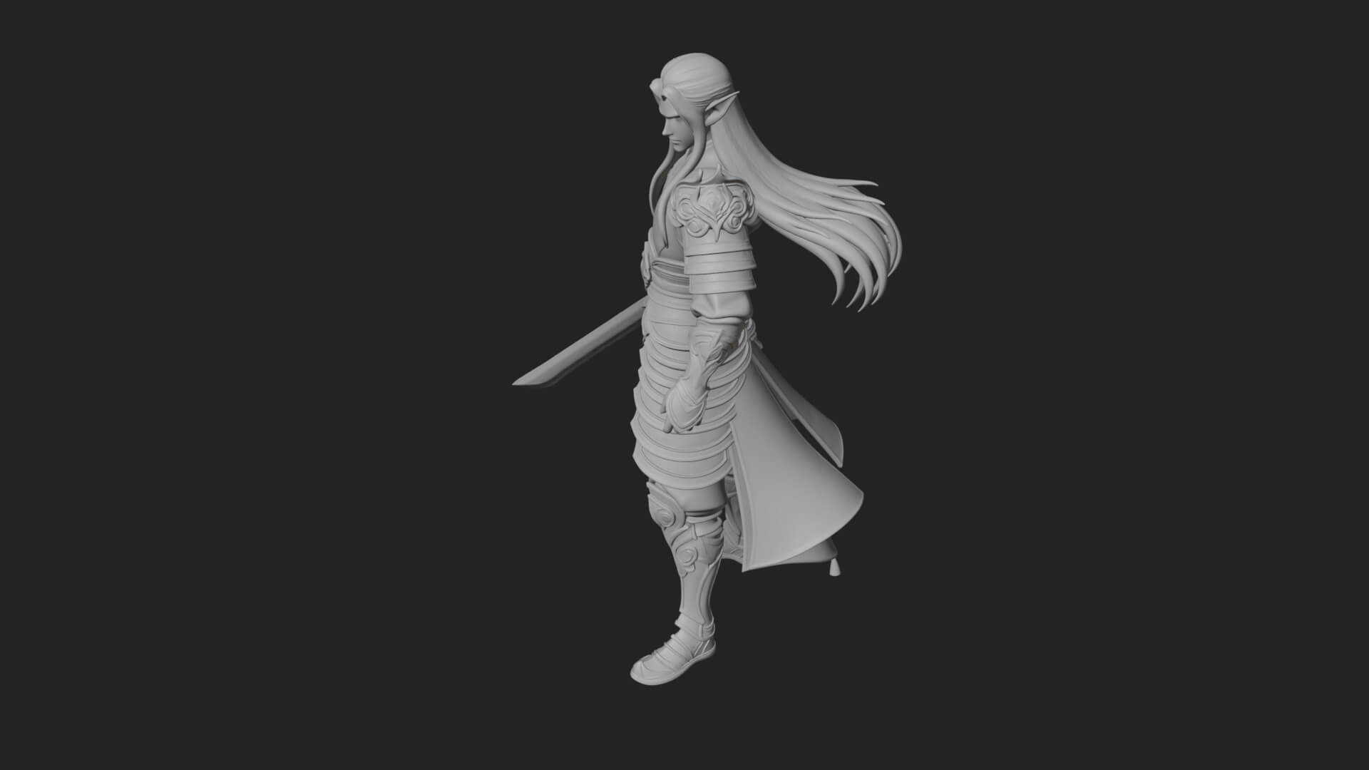 Elven Lord Statue Design 8 3D Print Model 3D Model