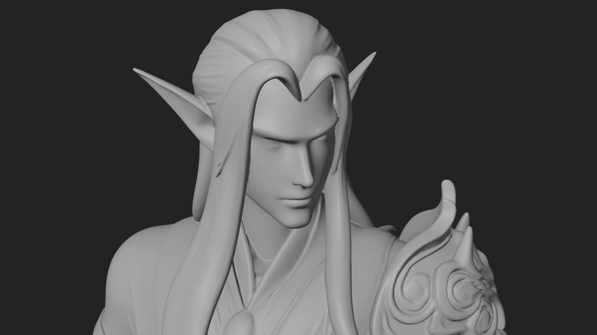 Elven Lord Statue Design 8 3D Print Model 3D Model