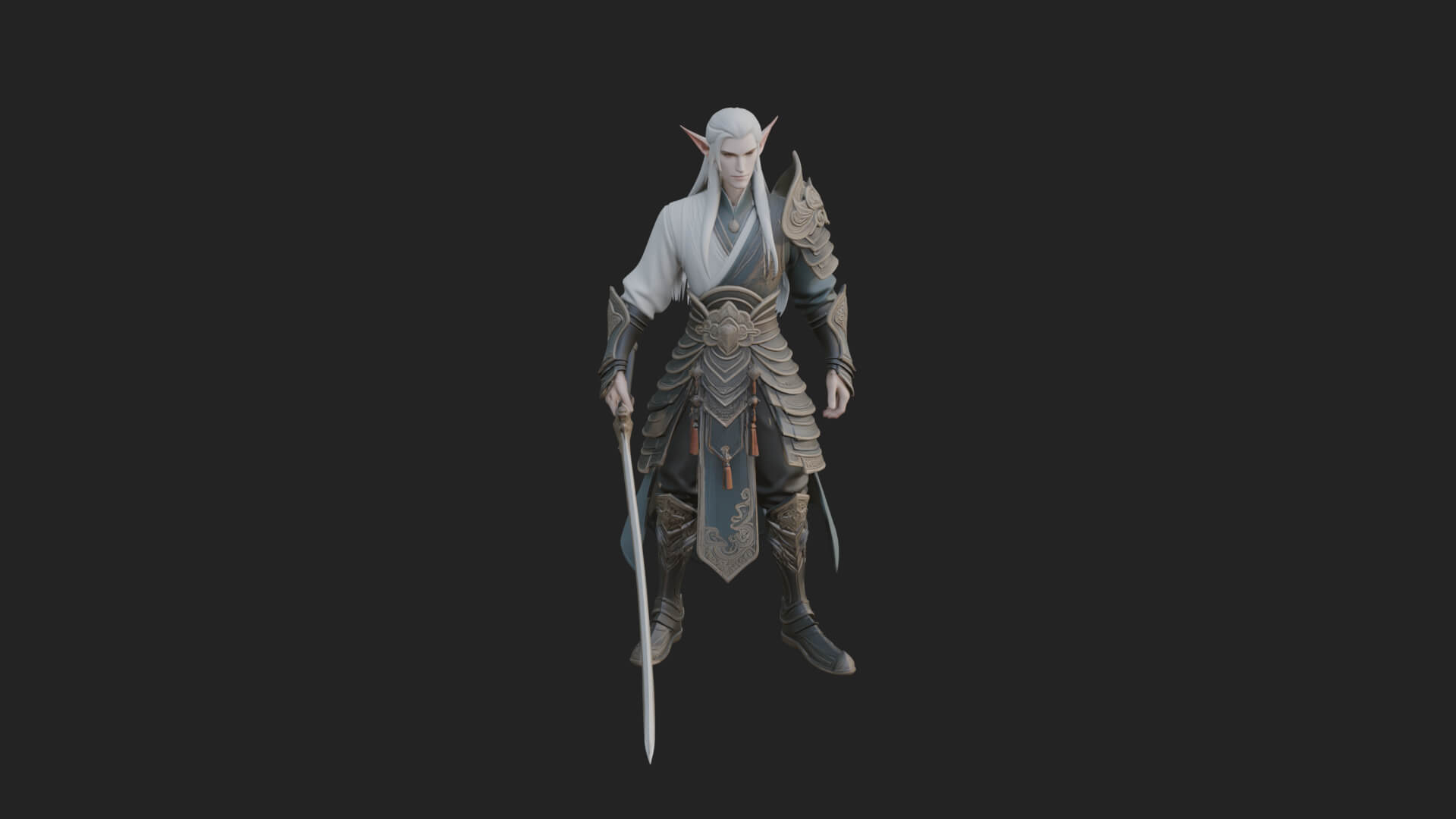 Elven Lord Statue Design 9 3D Print Model 3D Model