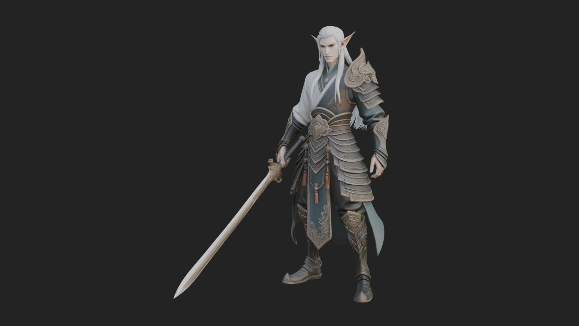 Elven Lord Statue Design 9 3D Print Model 3D Model
