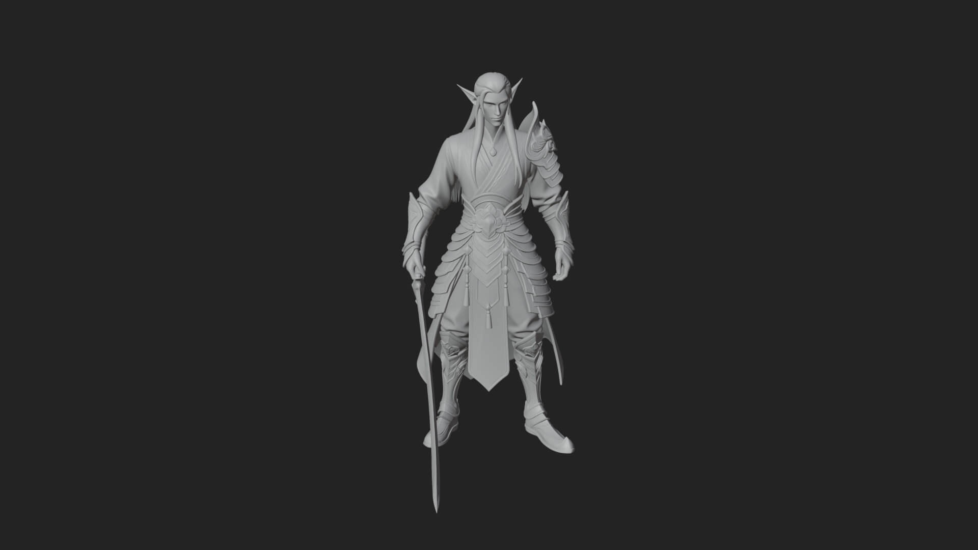 Elven Lord Statue Design 9 3D Print Model 3D Model