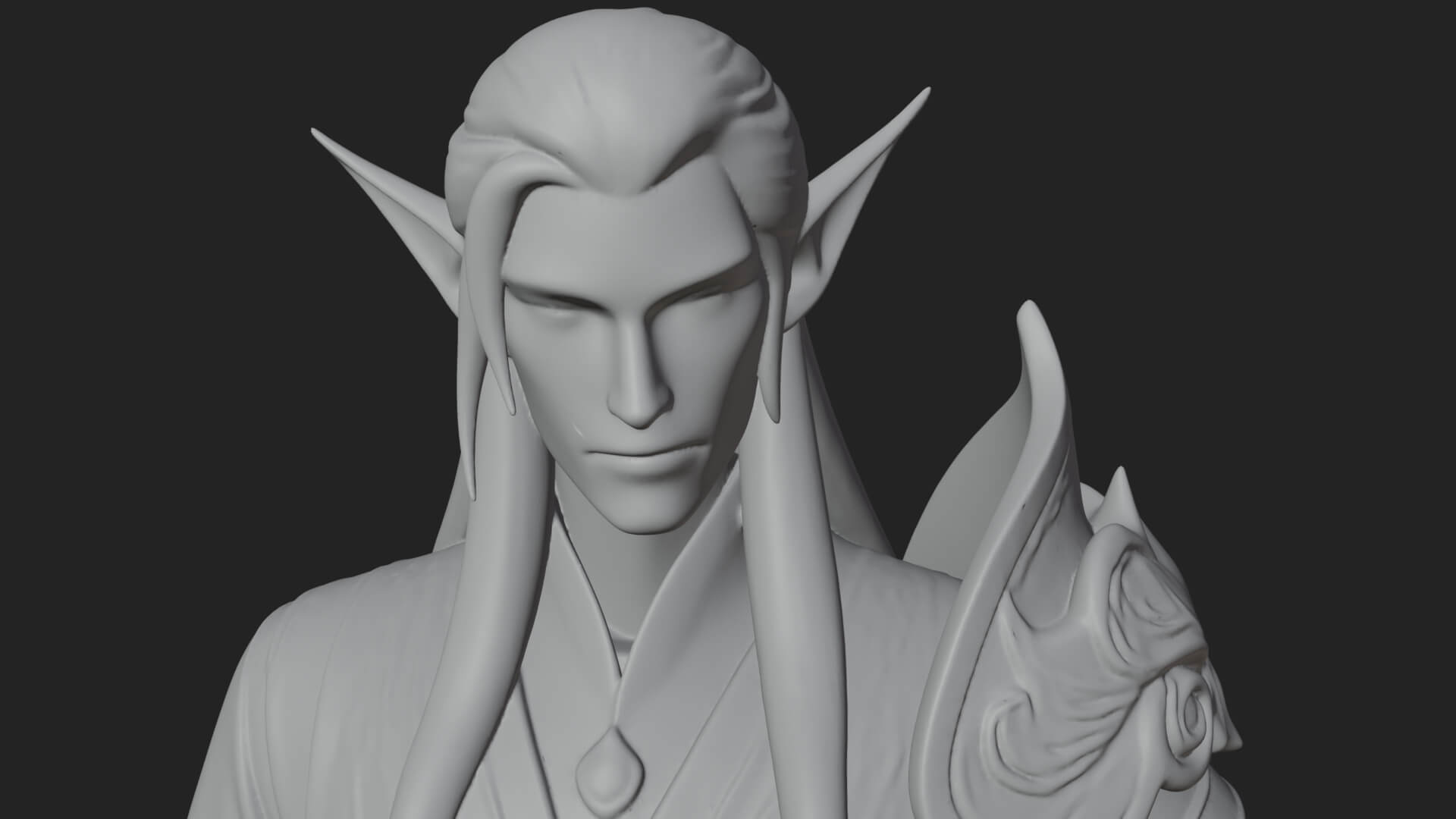 Elven Lord Statue Design 9 3D Print Model 3D Model
