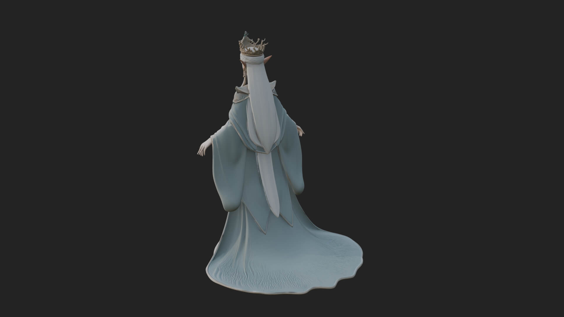 Elven Queen Statue Design 10 3D Print Model 3D Model