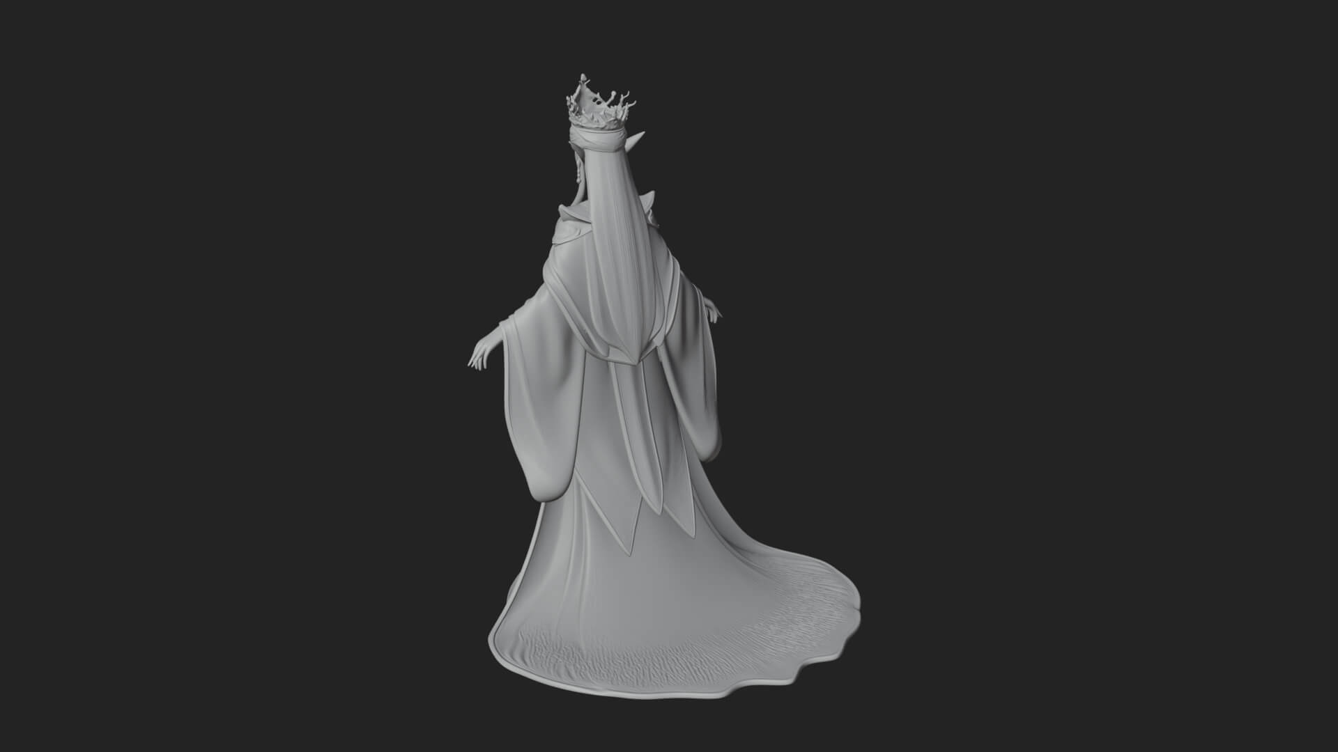 Elven Queen Statue Design 10 3D Print Model 3D Model