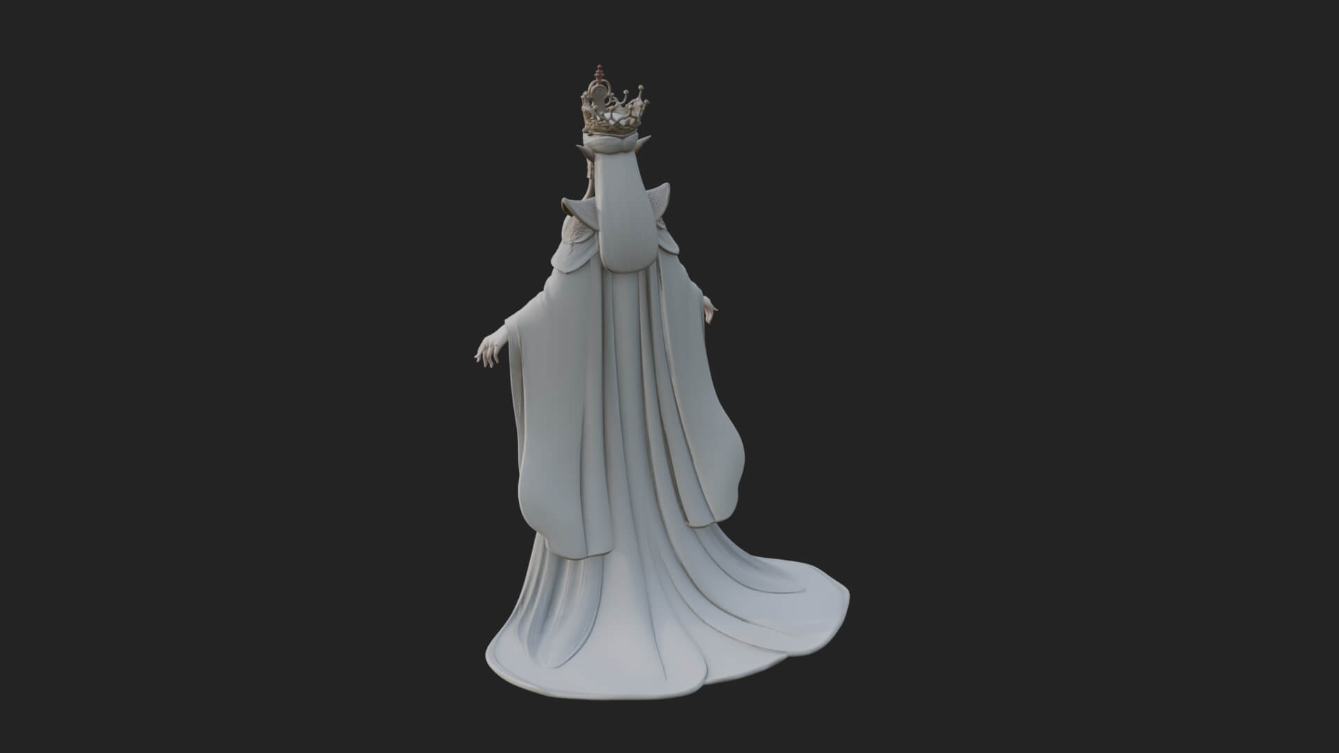Elven Queen Statue Design 11 3D Print Model 3D Model
