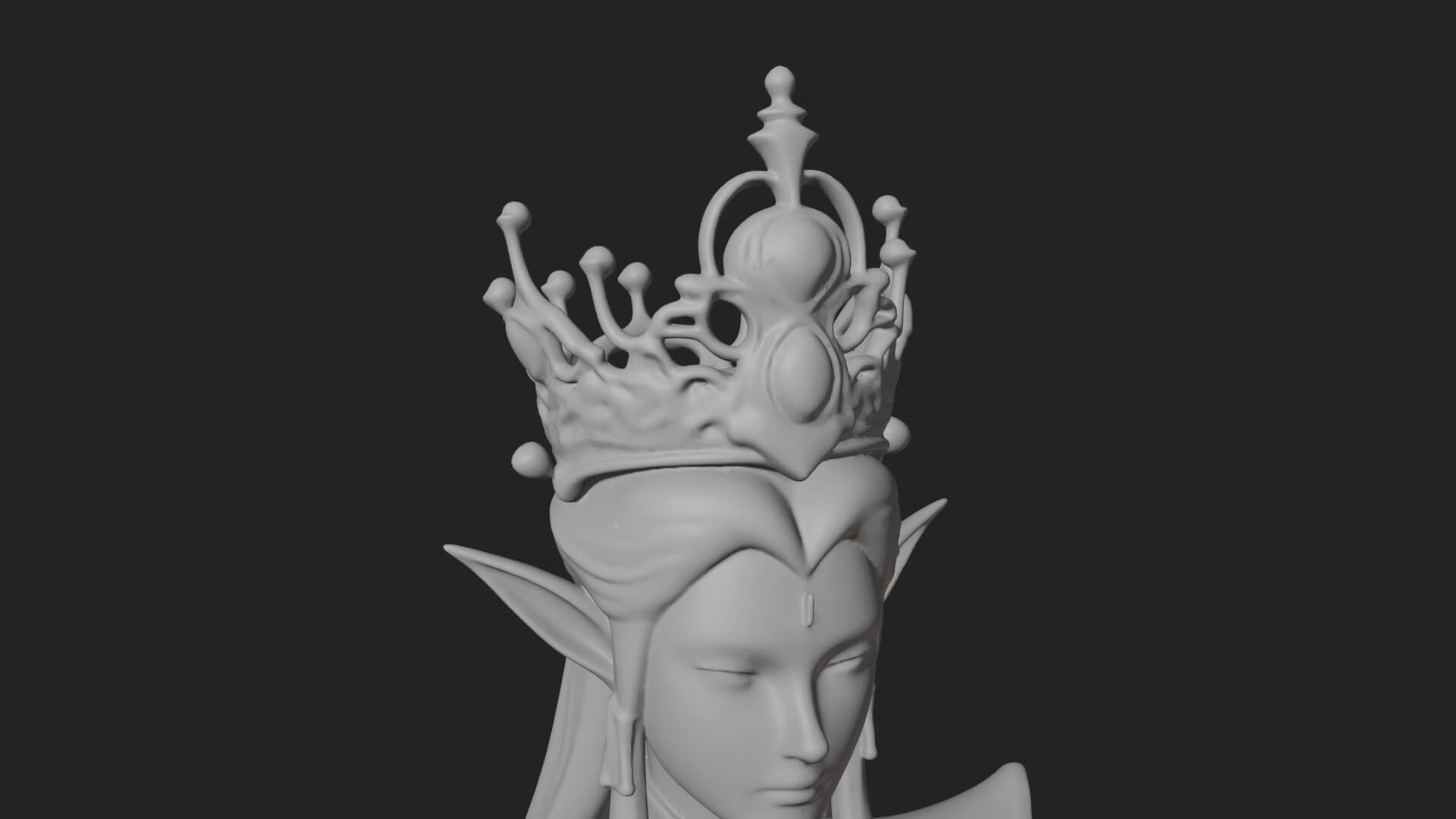 Elven Queen Statue Design 11 3D Print Model 3D Model