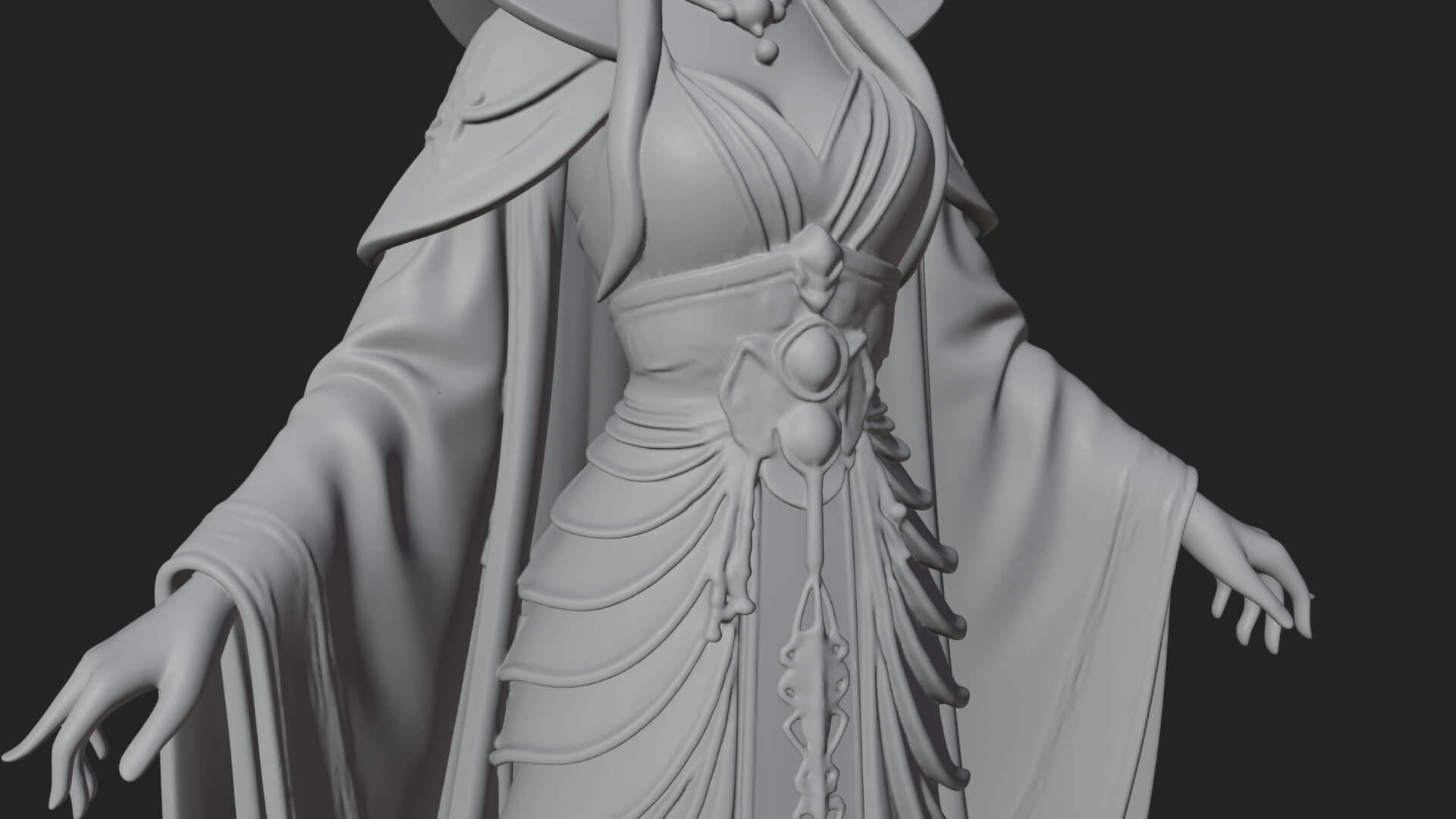 Elven Queen Statue Design 11 3D Print Model 3D Model