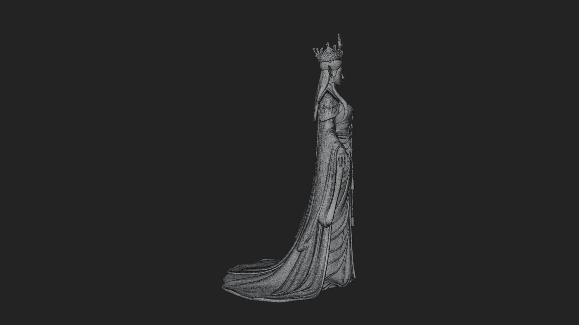 Elven Queen Statue Design 11 3D Print Model 3D Model