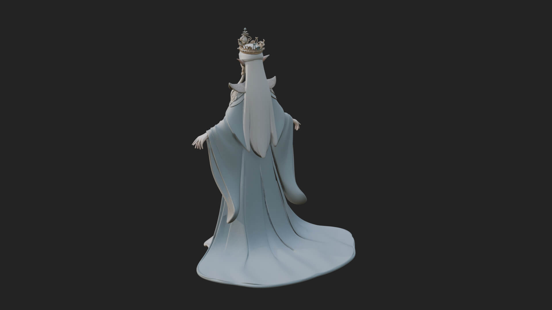 Elven Queen Statue Design 12 3D Print Model 3D Model