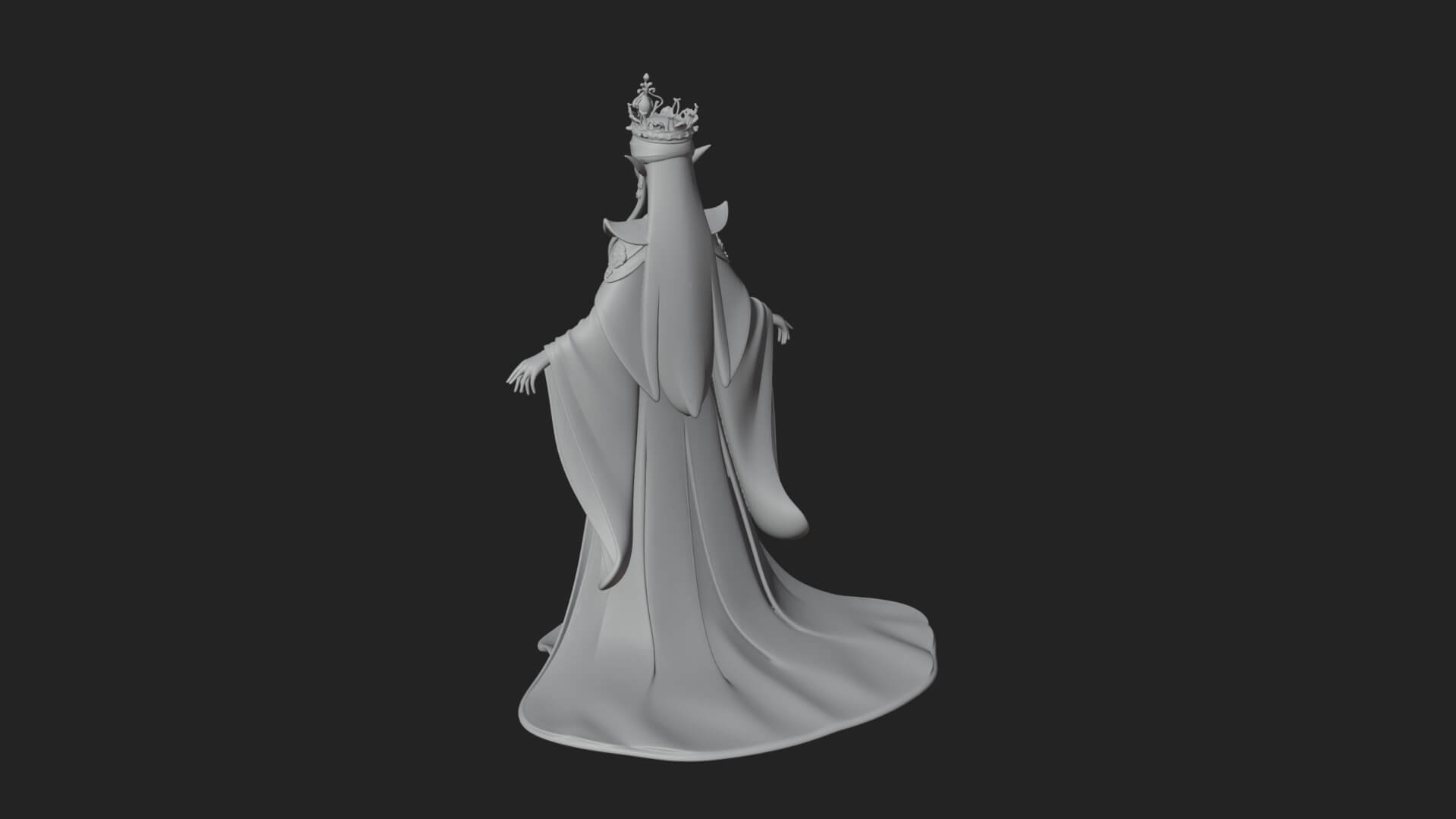 Elven Queen Statue Design 12 3D Print Model 3D Model