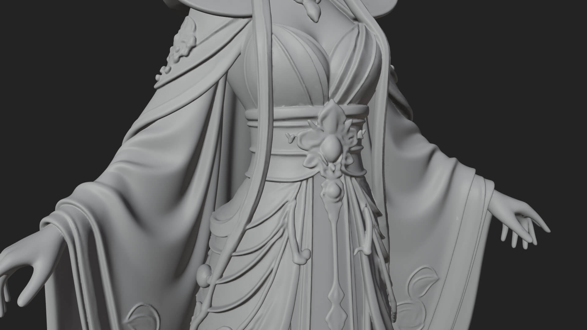 Elven Queen Statue Design 12 3D Print Model 3D Model