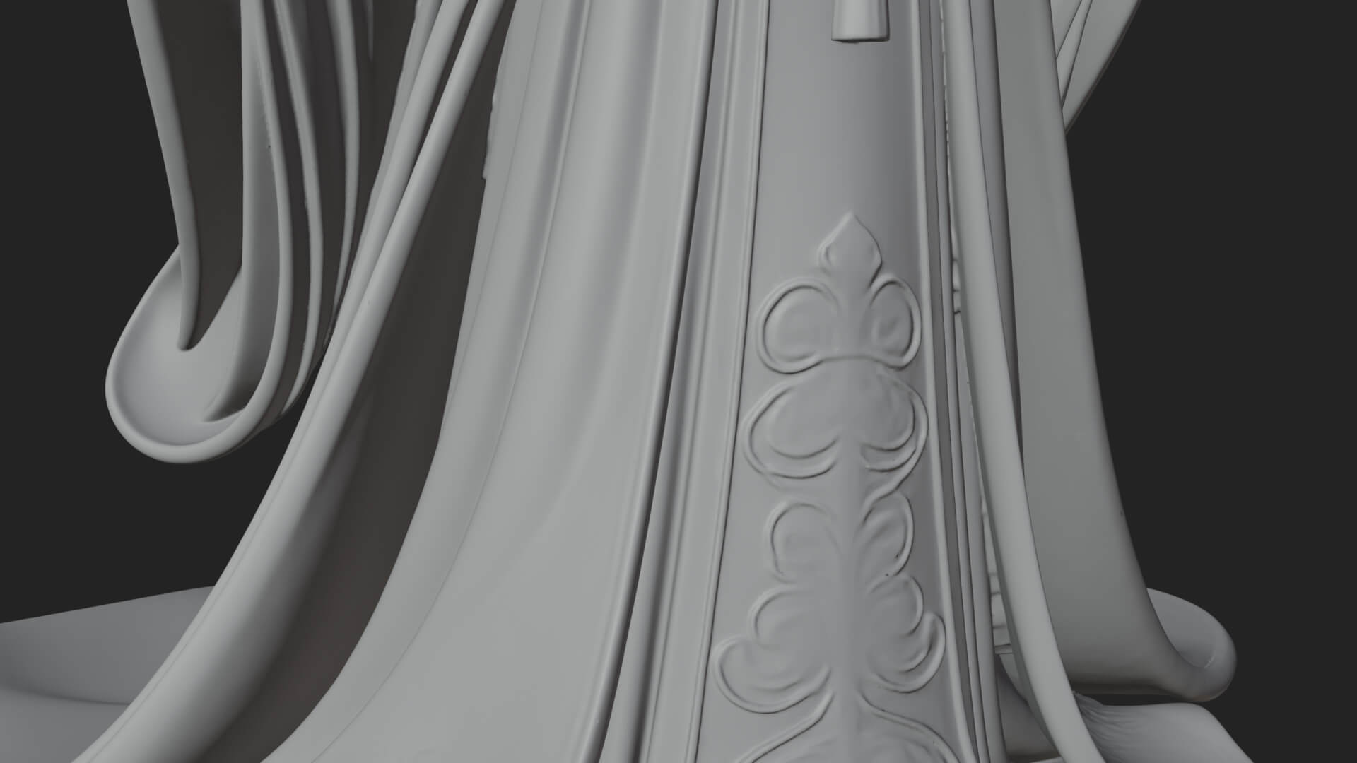 Elven Queen Statue Design 12 3D Print Model 3D Model