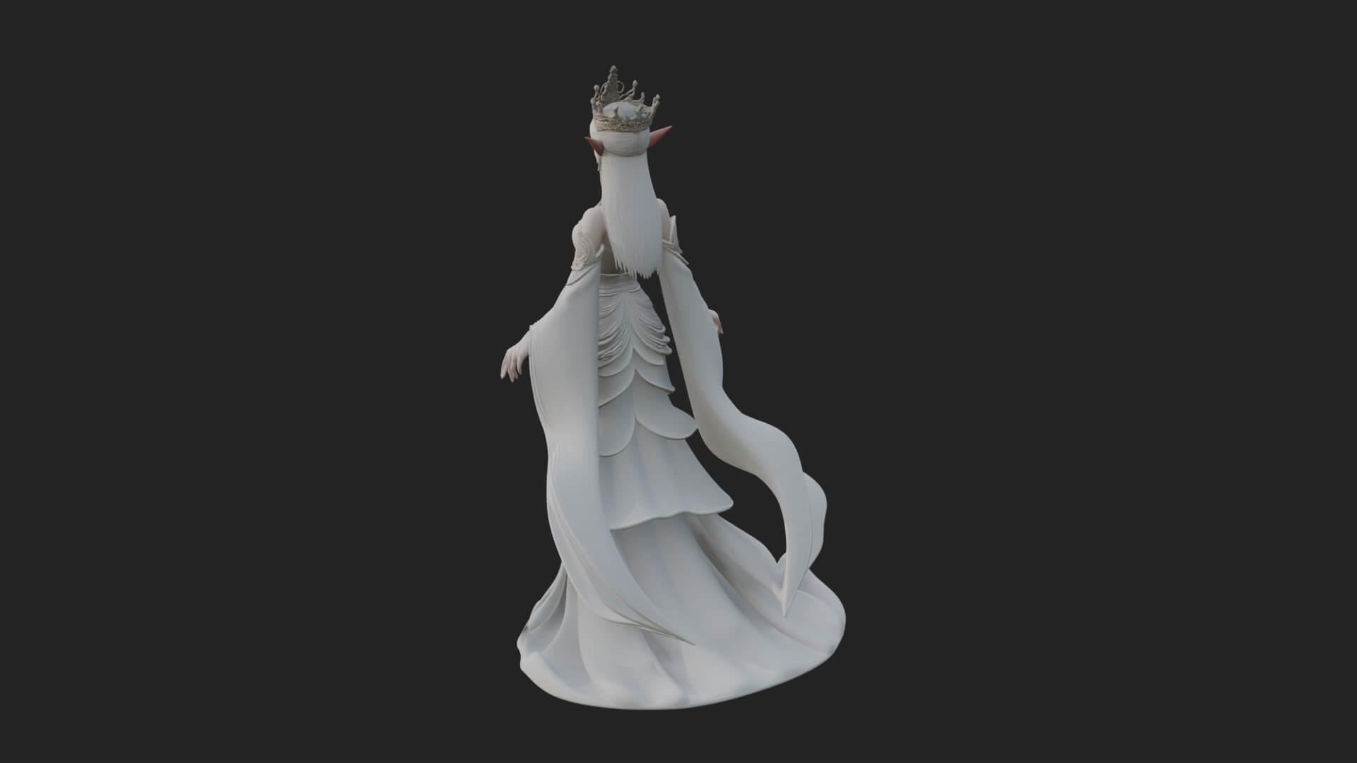 Elven Queen Statue Design 13 3D Print Model 3D Model