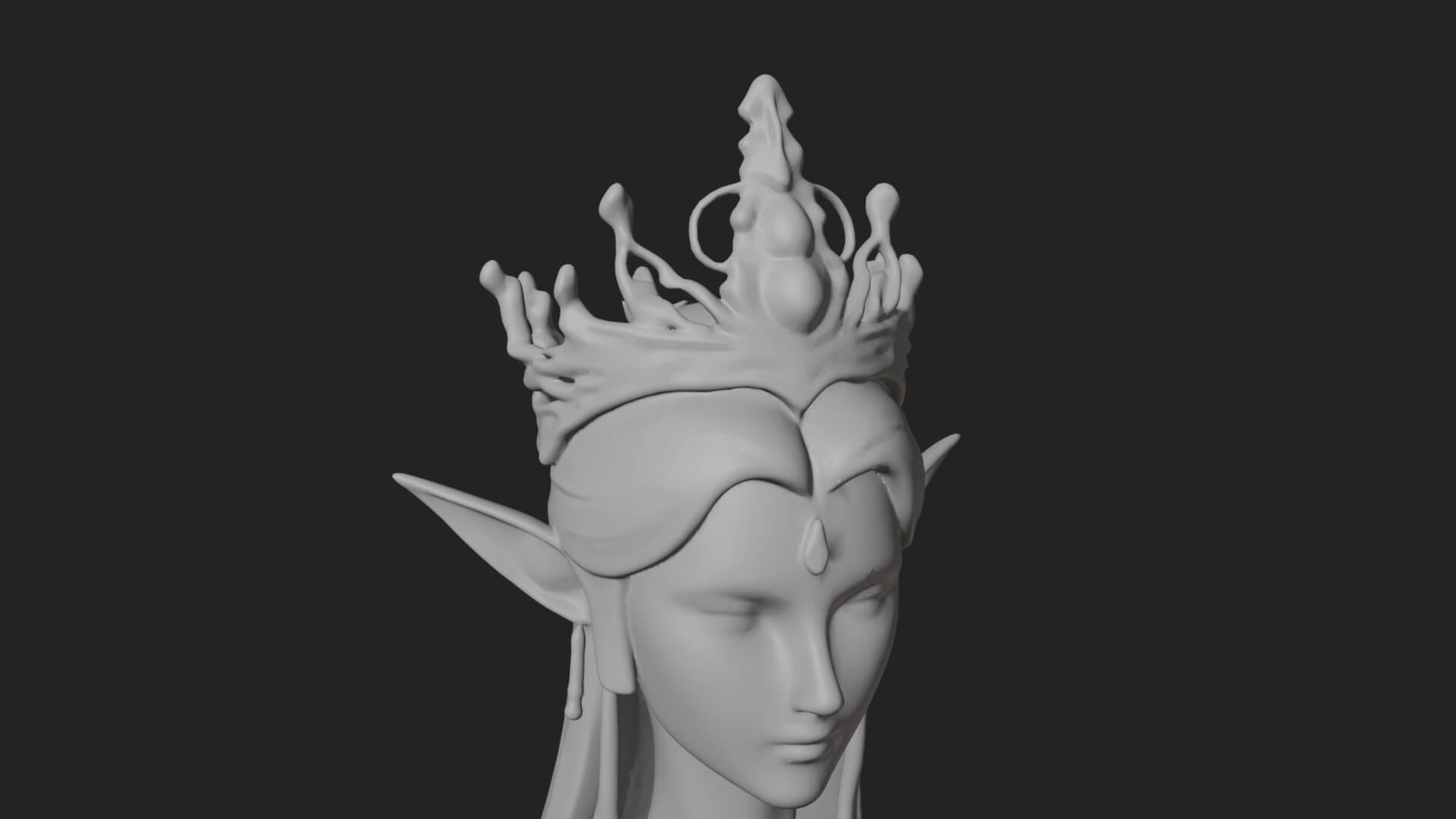 Elven Queen Statue Design 13 3D Print Model 3D Model
