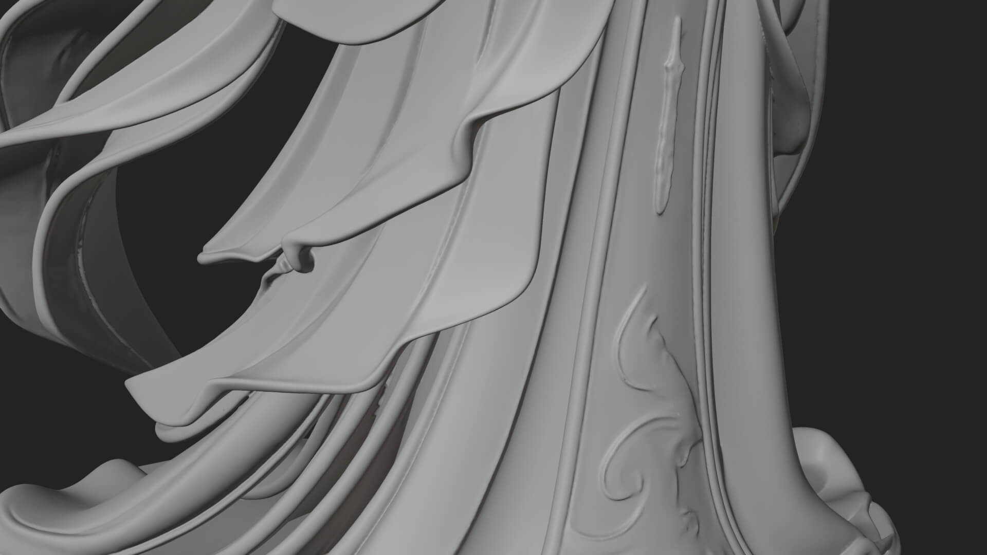 Elven Queen Statue Design 13 3D Print Model 3D Model