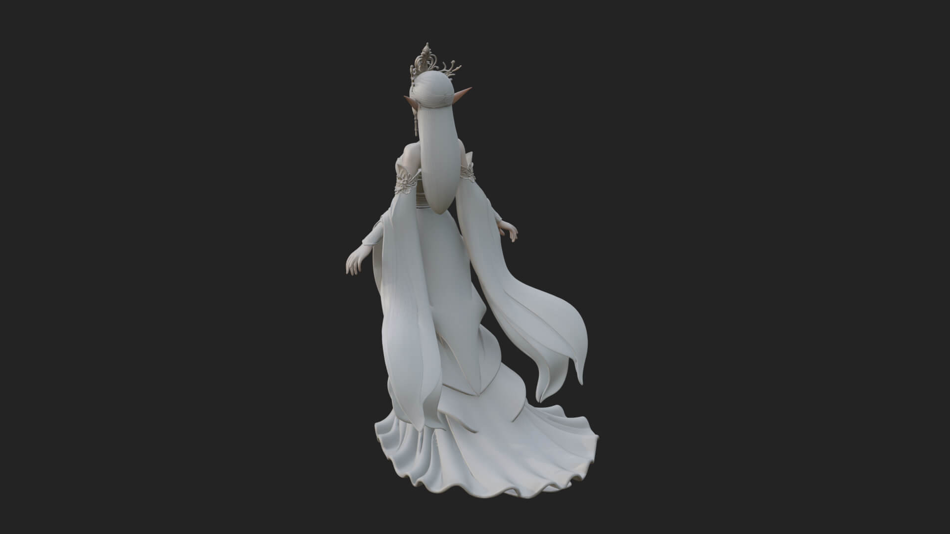 Elven Queen Statue Design 14 3D Print Model 3D Model