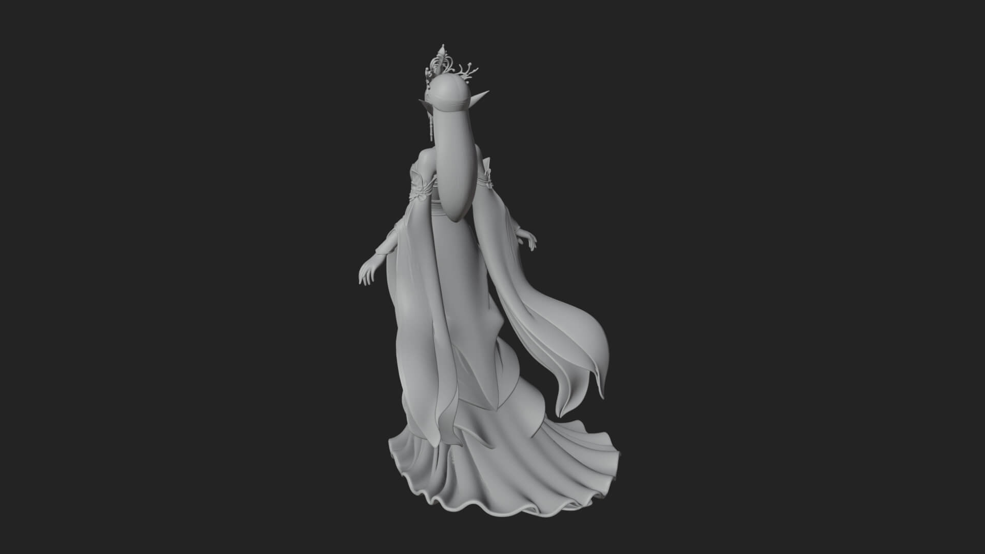 Elven Queen Statue Design 14 3D Print Model 3D Model