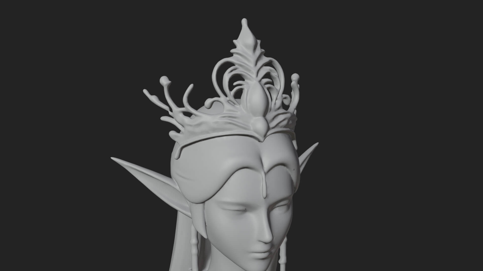 Elven Queen Statue Design 14 3D Print Model 3D Model