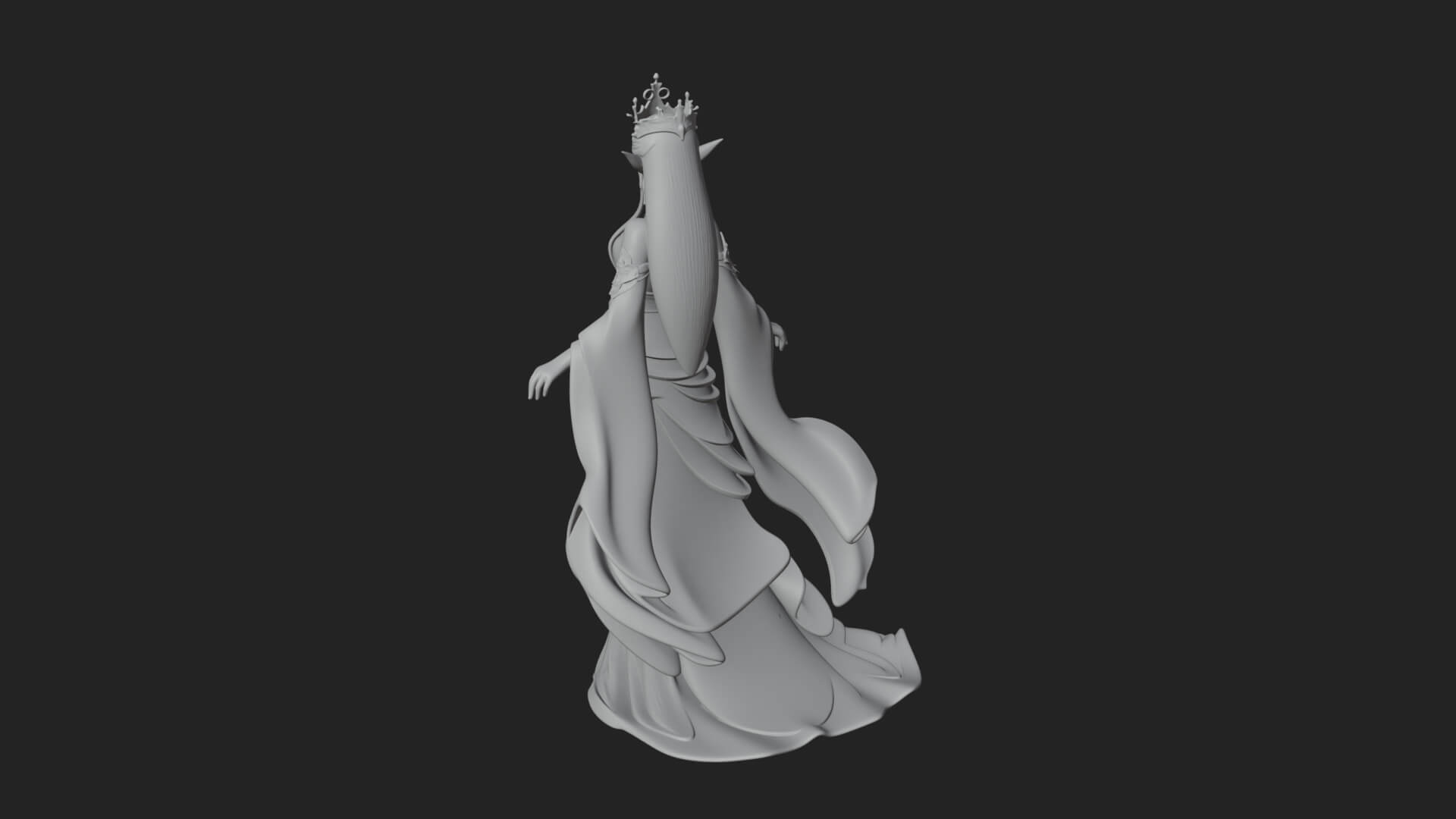 Elven Queen Statue Design 15 3d Print Model 3D Model