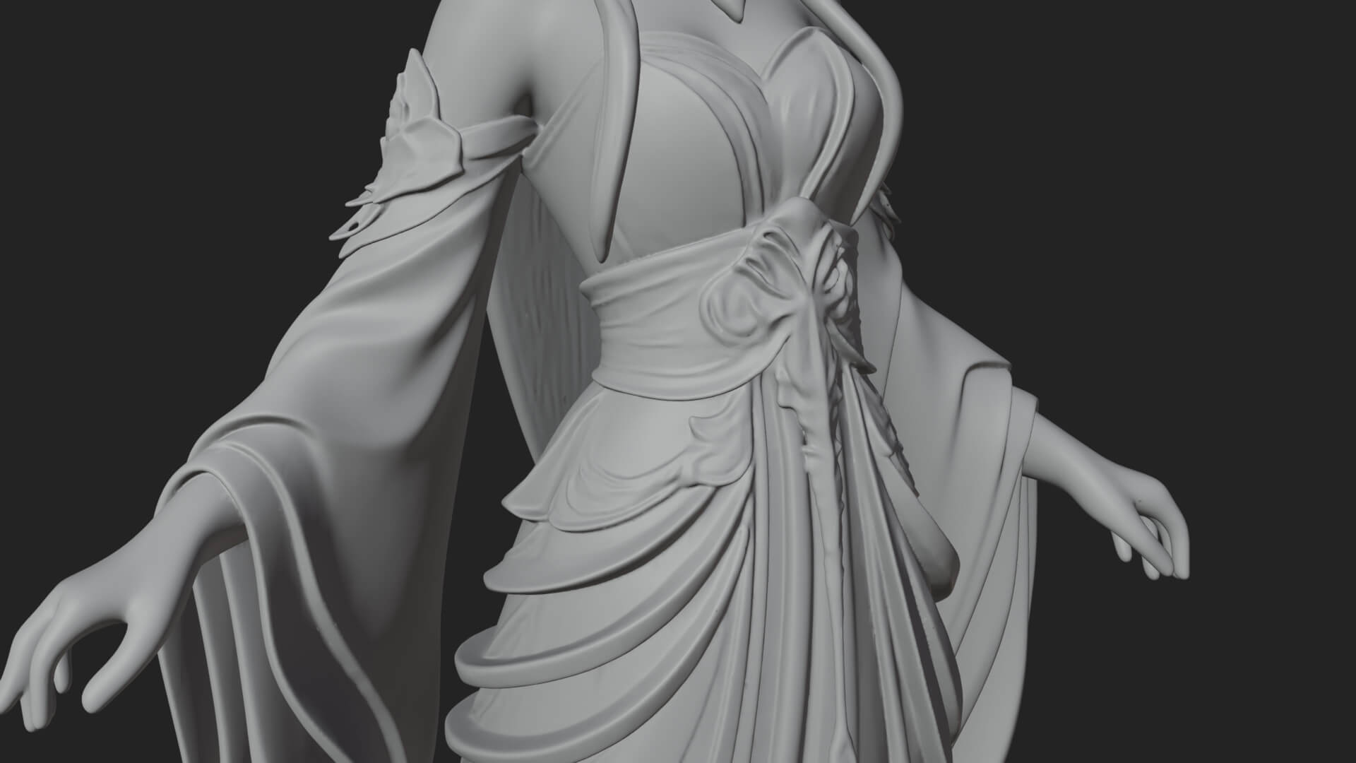 Elven Queen Statue Design 15 3d Print Model 3D Model