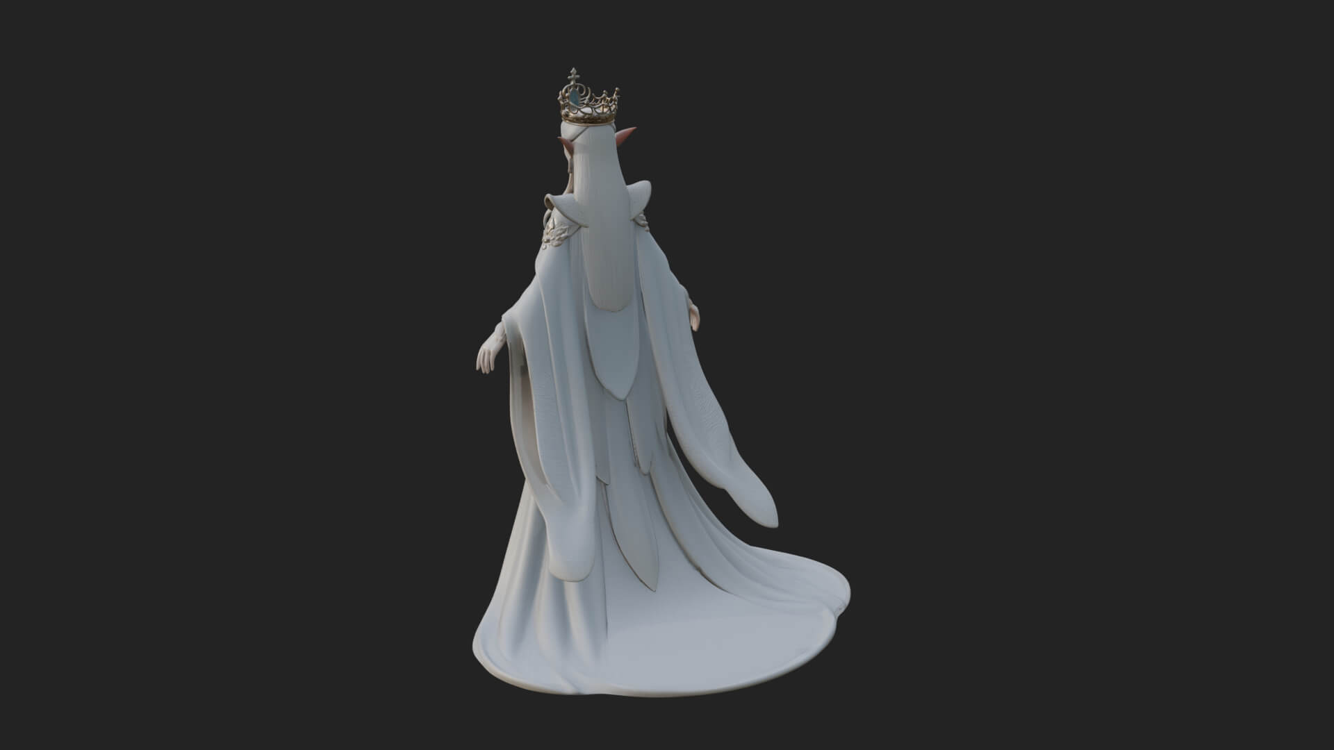 Elven Queen Statue Design 16 3D Print Model 3D Model